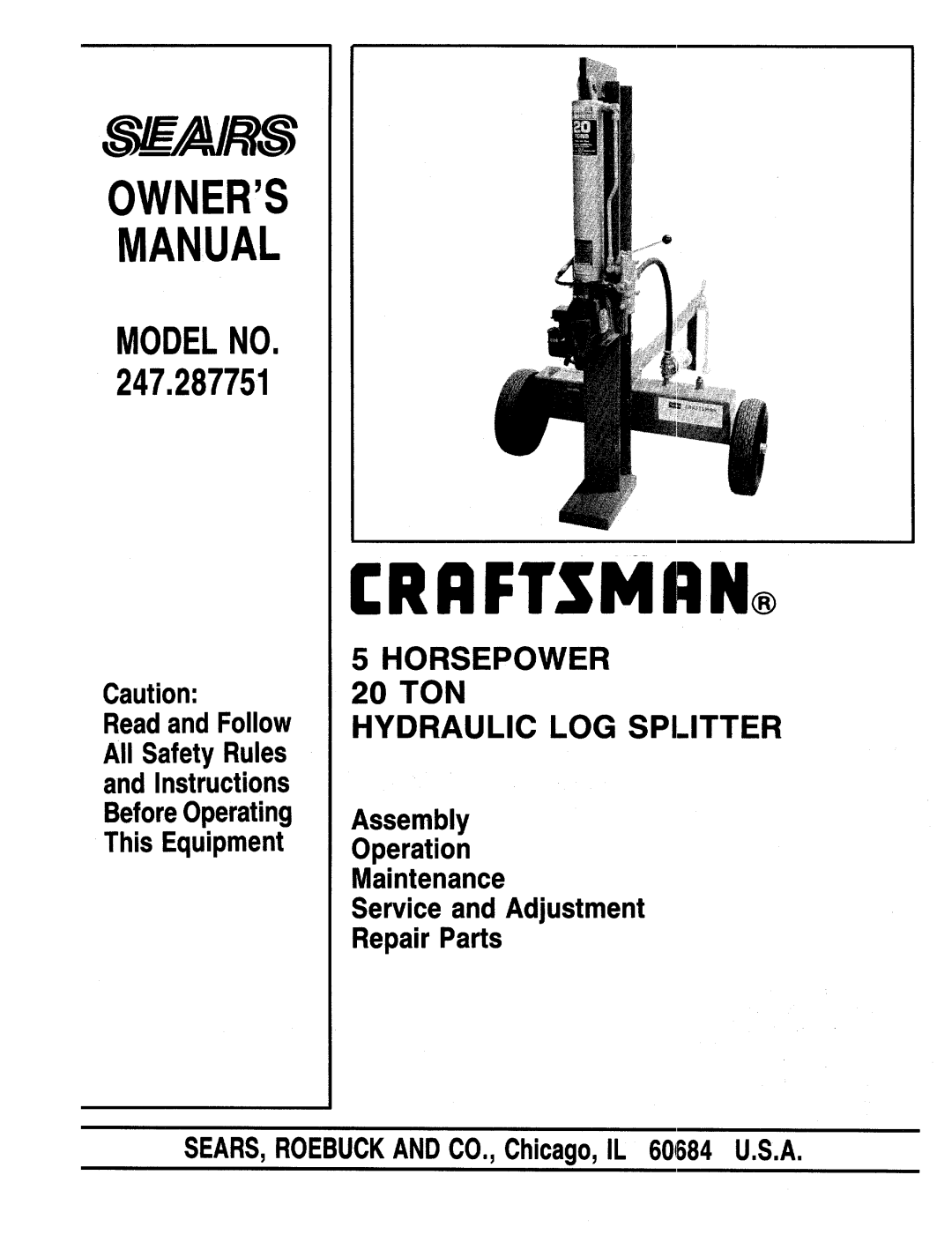 Craftsman 247.287751 manual 