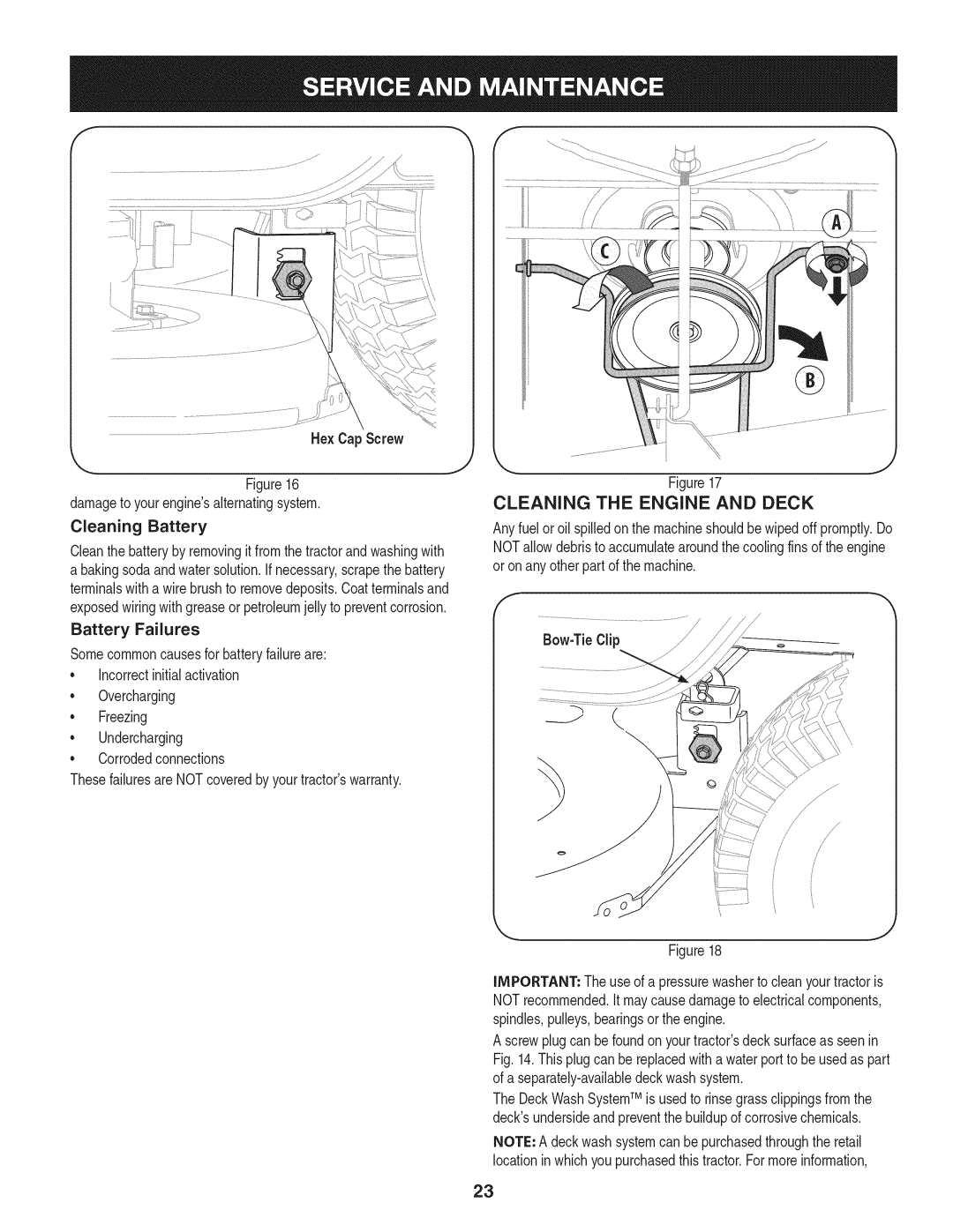 Craftsman 247.28902 manual Cleaning the Engine and Deck 