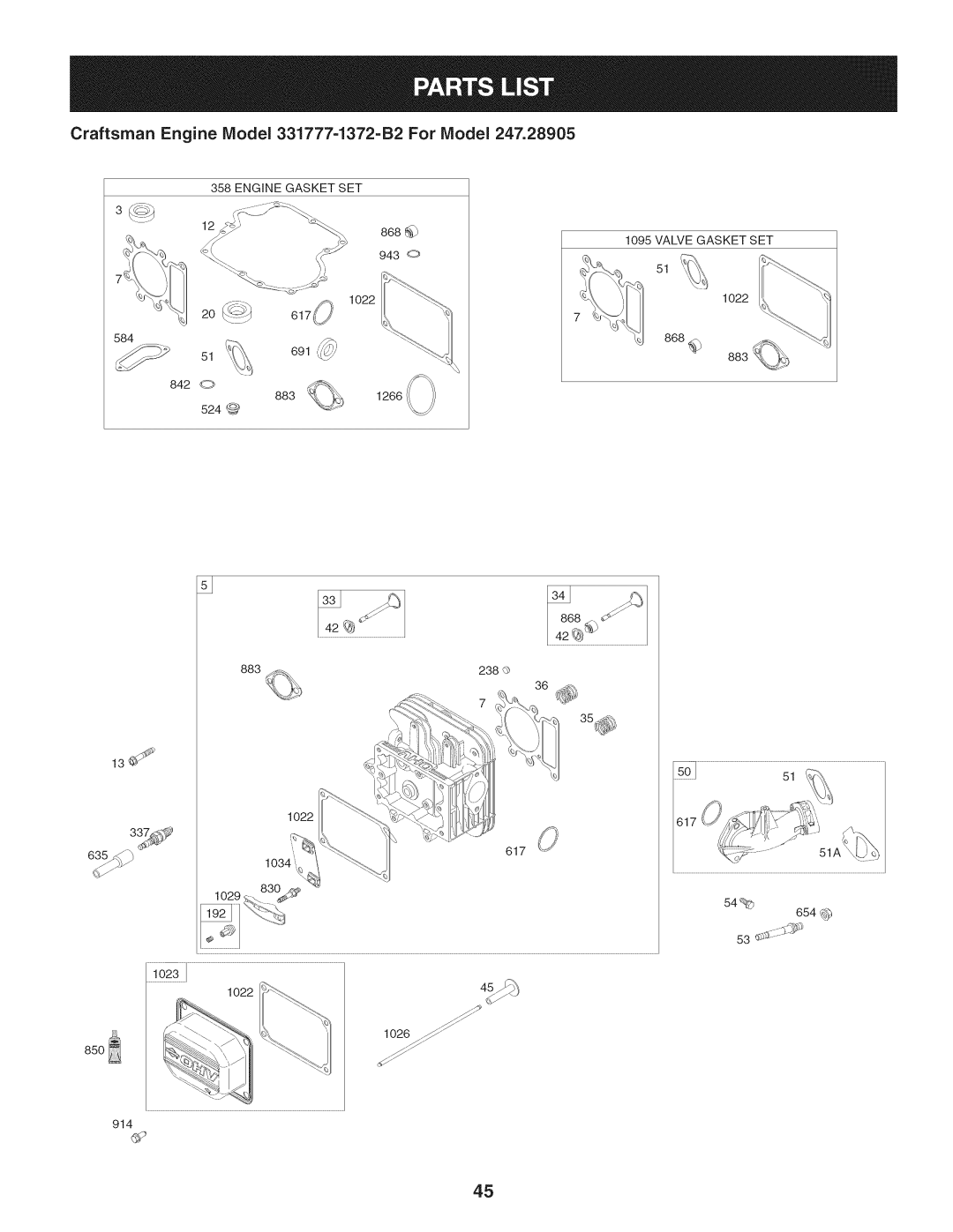 Craftsman 247.28905 manual ¸1023111111, 868f 