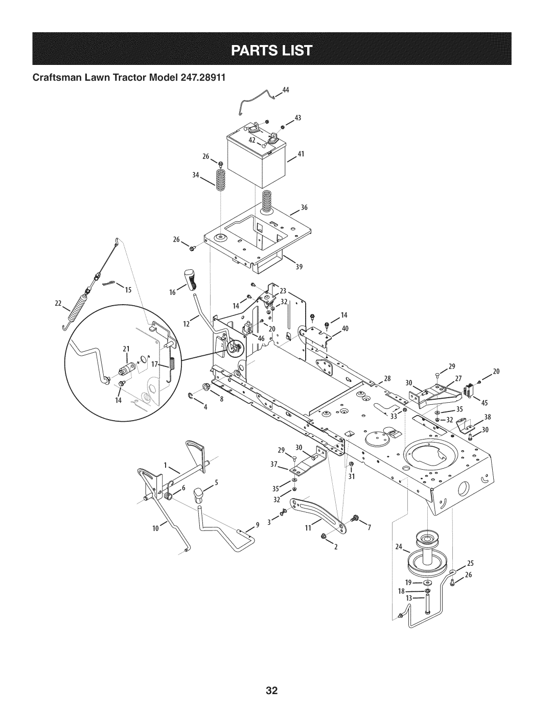 Craftsman 247.28911 manual Craftsman Lawn Tractor Model 