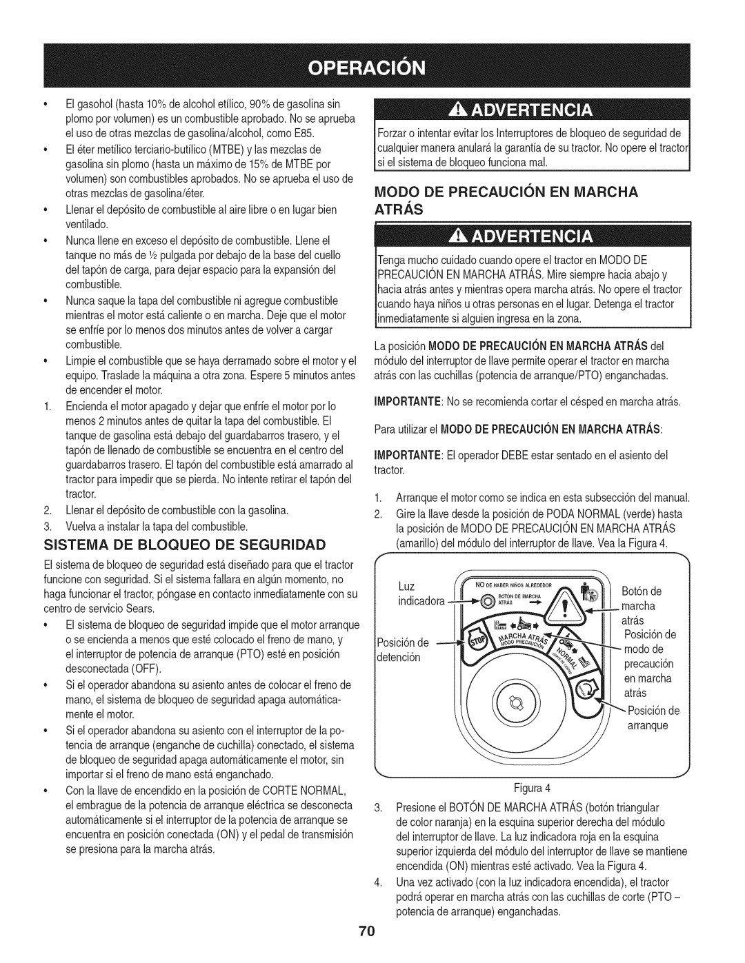 Craftsman 247.28933 manual Atras 