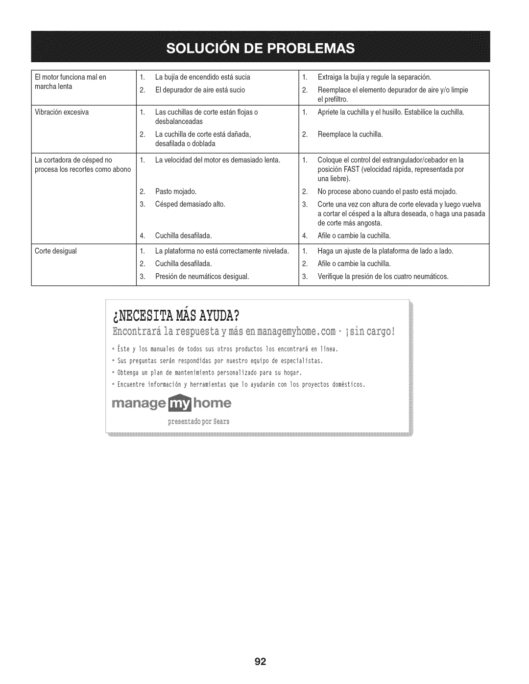 Craftsman 247.28980 manual Necesitamasayuda? 