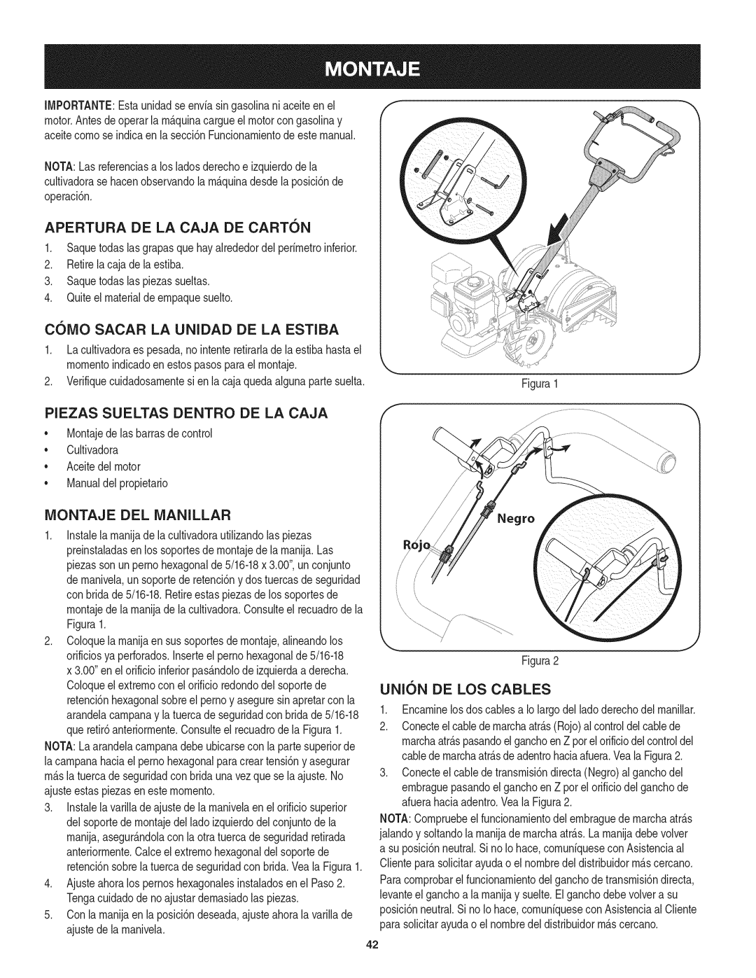 Craftsman 247.29931 Apertura DE LA Caja DE Carton, Coivio Sacar LA Unidad DE LA Estiba, Piezas Sueltas Dentro DE LA Caja 