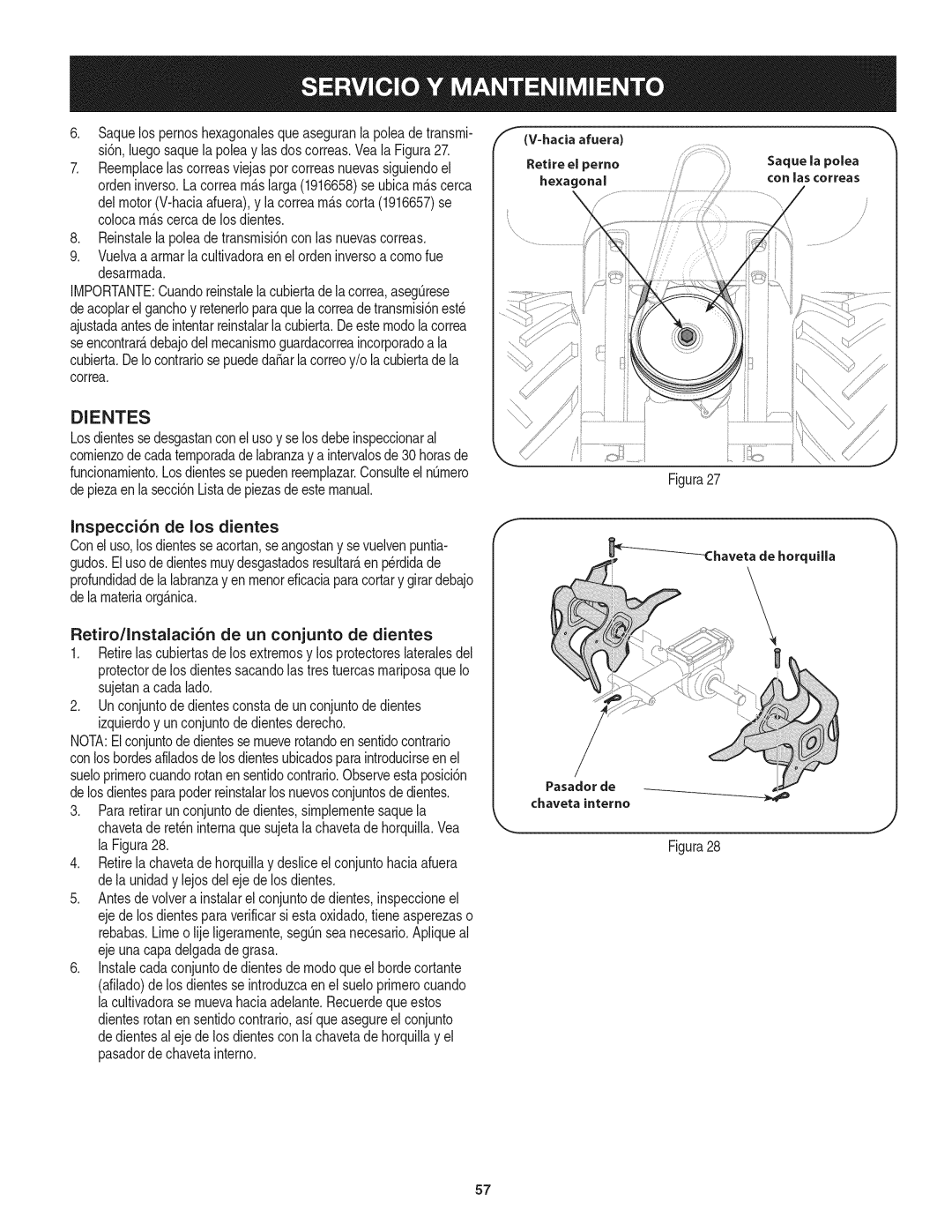 Craftsman 247.29931 manual Saquelos pernoshexagonalesqueaseguranla poleade transrni- f, Ii 