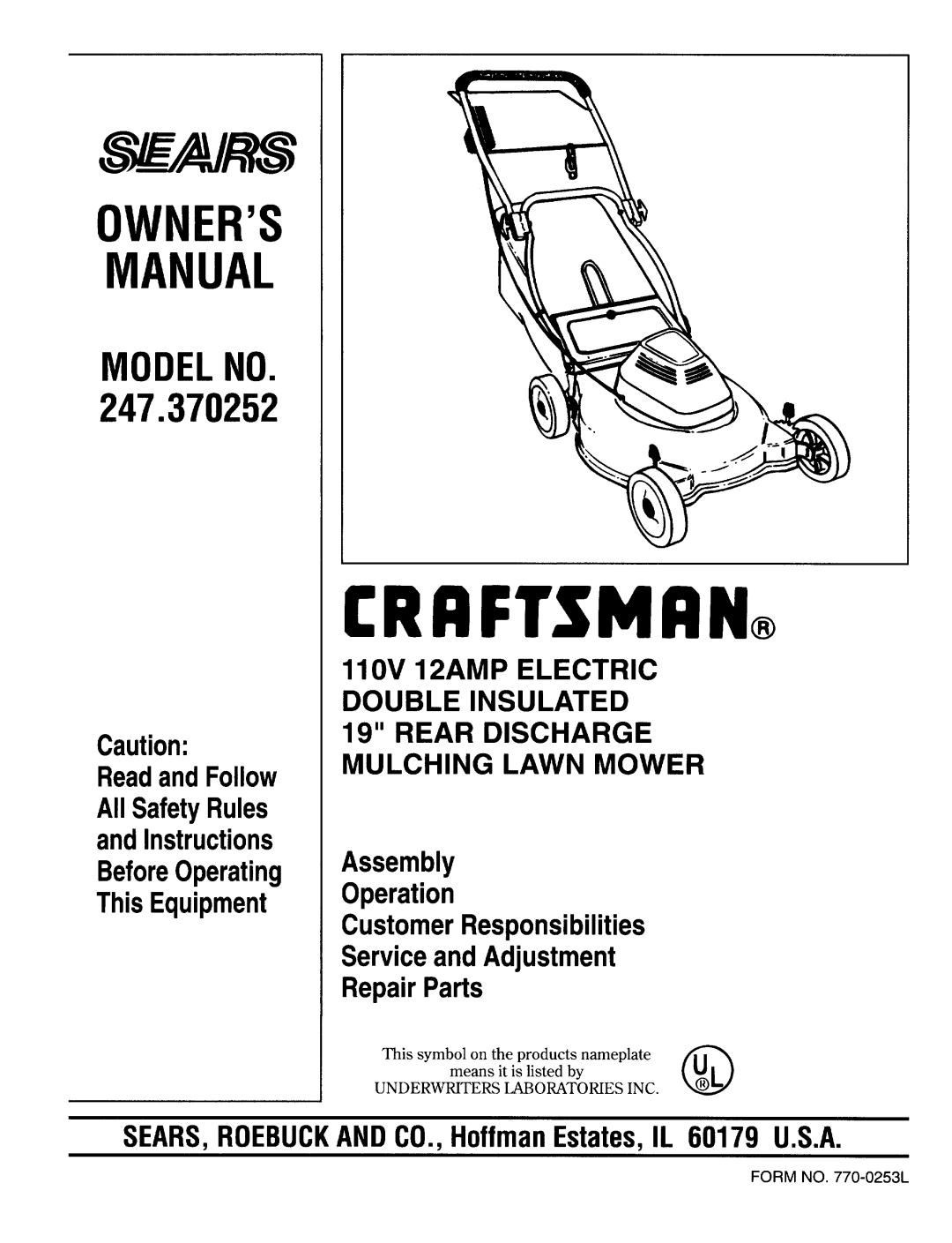 Craftsman 247.370252 manual 