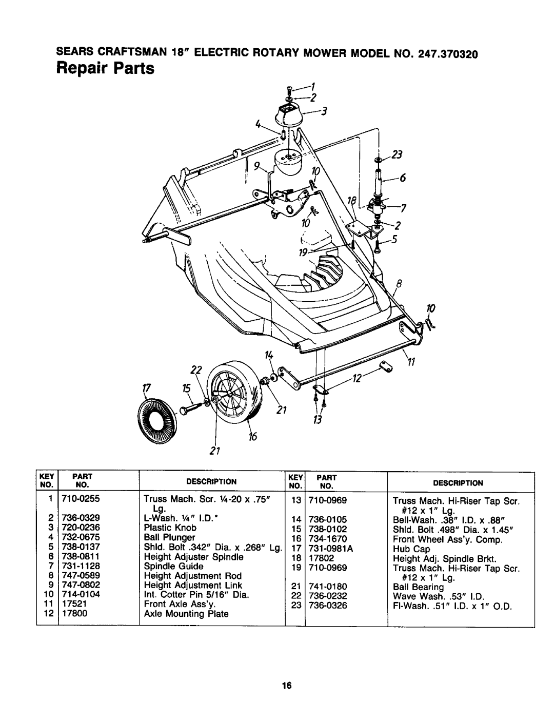 Craftsman 247.370320 owner manual 736-0105 