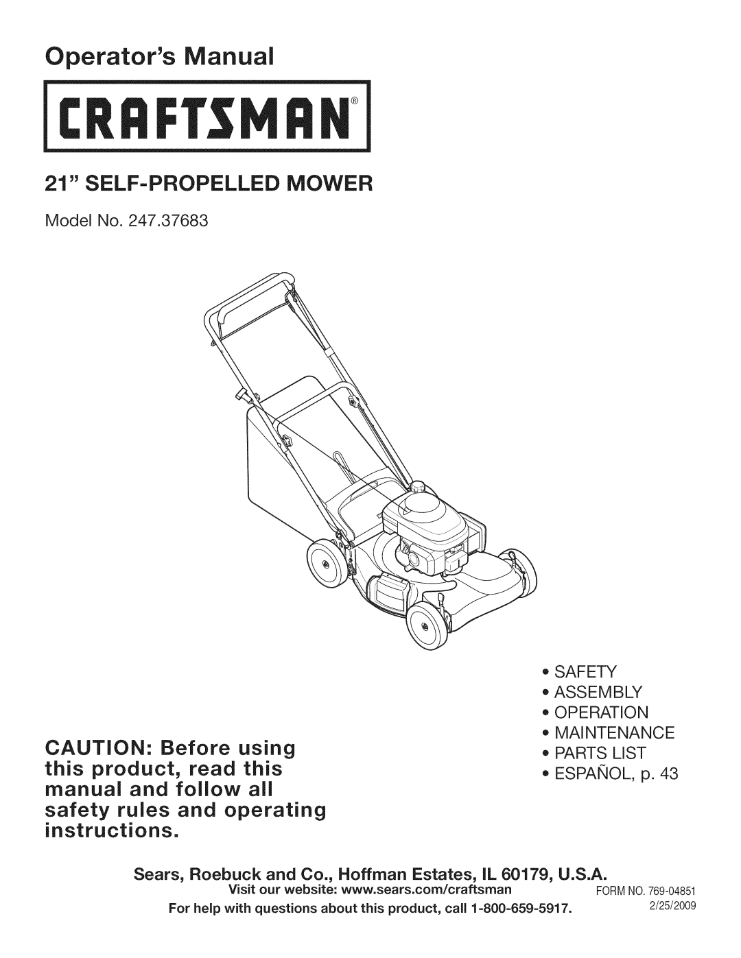 Craftsman 247.37683 manual Crrftsmrh 