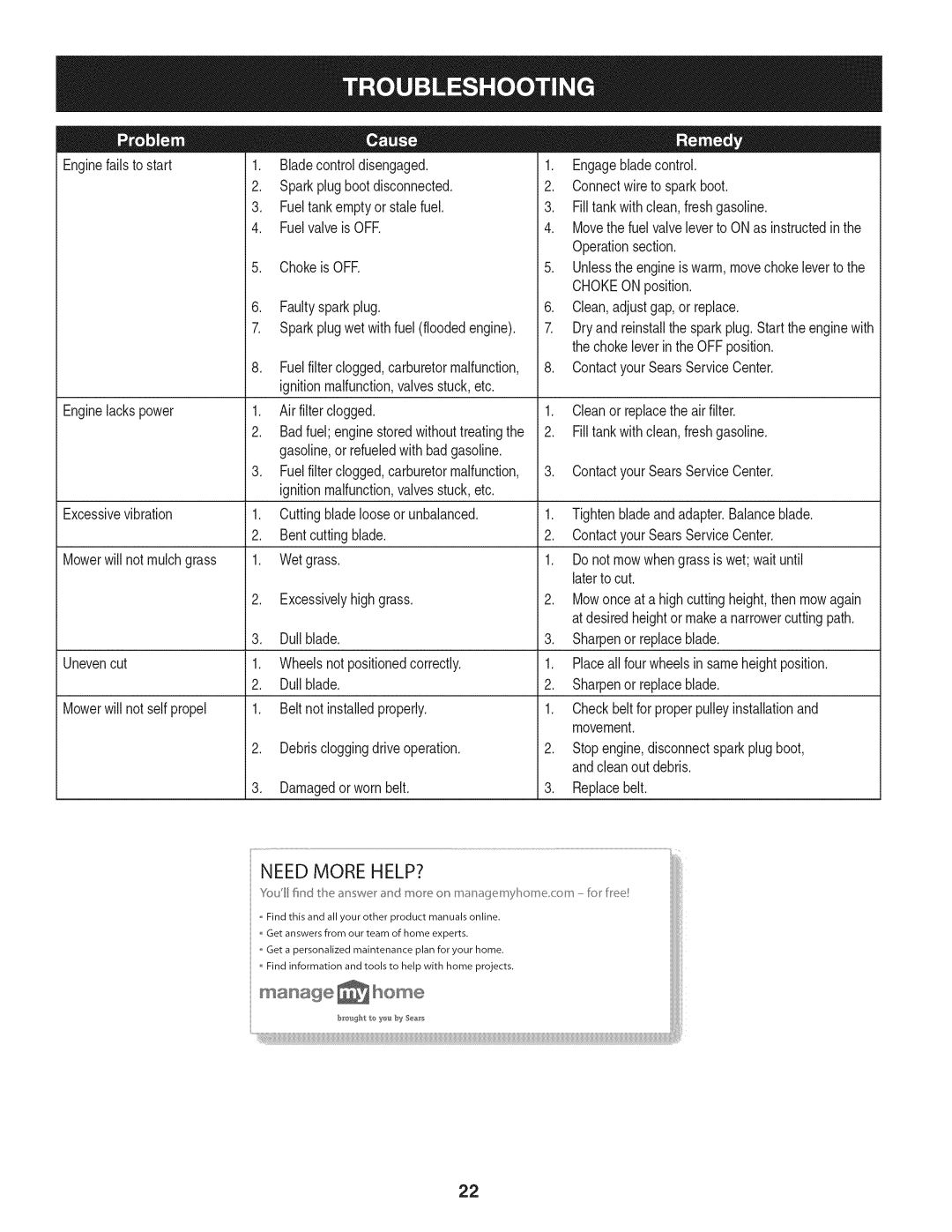 Craftsman 247.37683 manual Replacebelt 