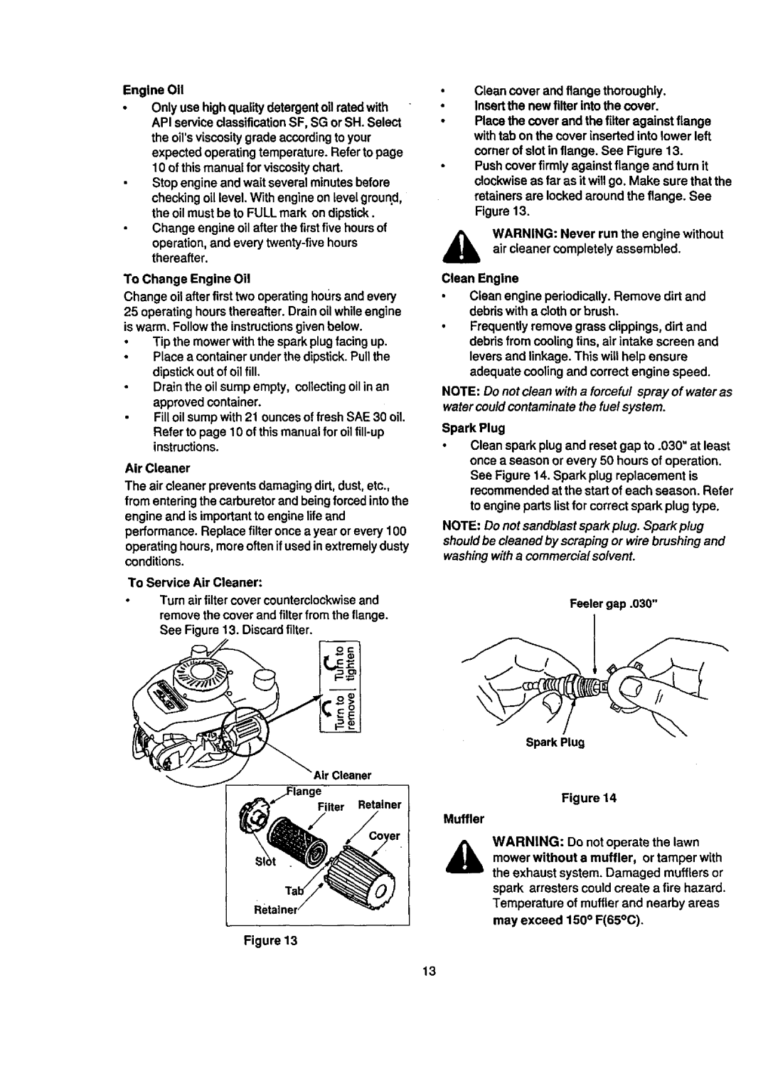 Craftsman 247.388240 owner manual To Change Engine Oil 