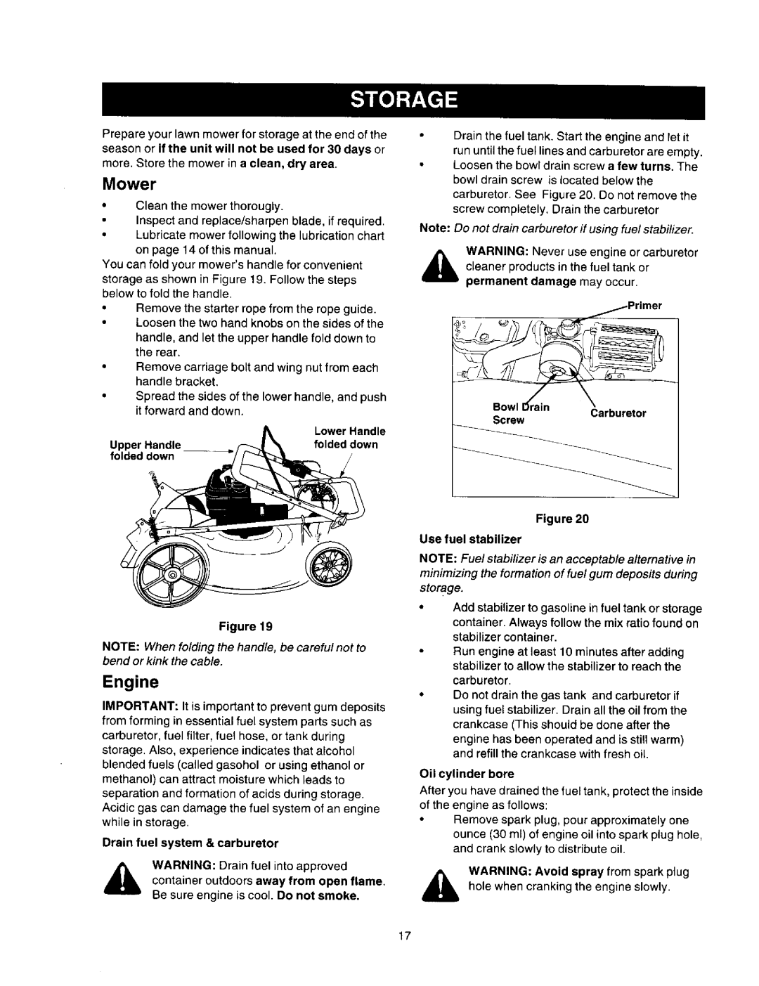 Craftsman 247.388250 owner manual Mower, Engine 