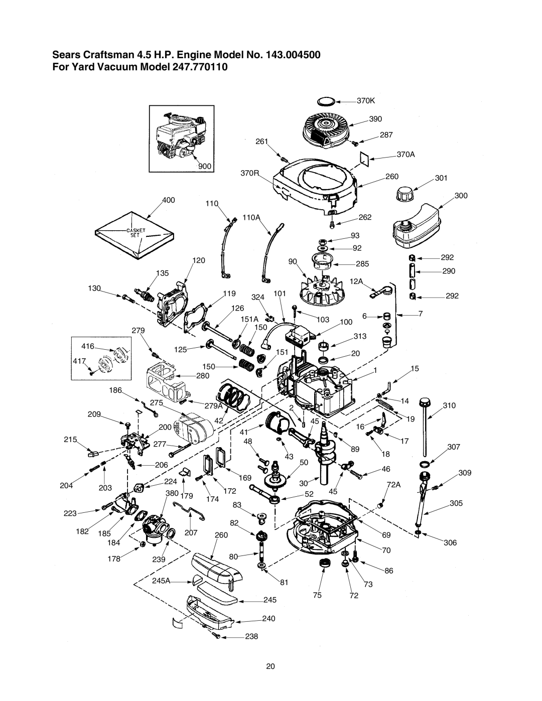 Craftsman 247.77011 manual 370K 390 261 