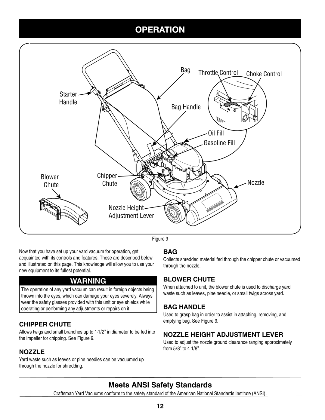 Craftsman 247.77012 manual Operation 