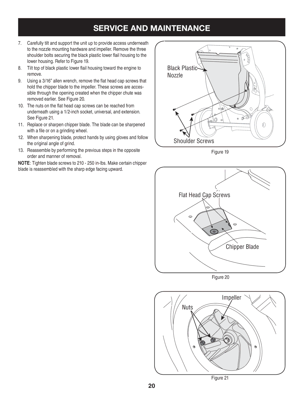 Craftsman 247.77012 manual Service and Maintenance 