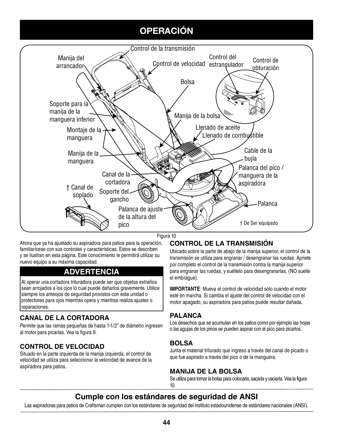 Craftsman 247.77013.0 manual Operación 