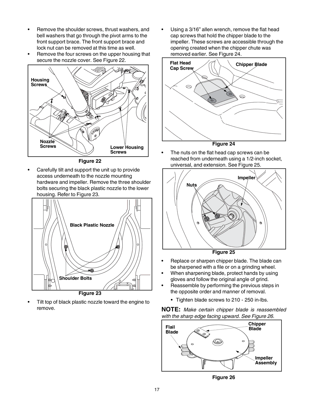 Craftsman 247.77099 operating instructions Housing Screws Nozzle Lower Housing 