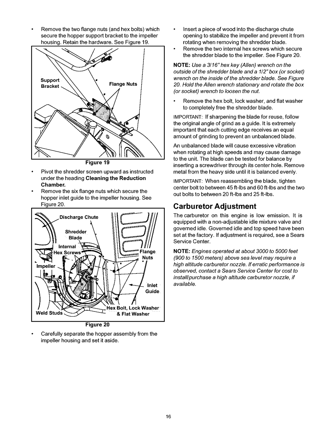 Craftsman 247.776350 manual Carburetor Adjustment 