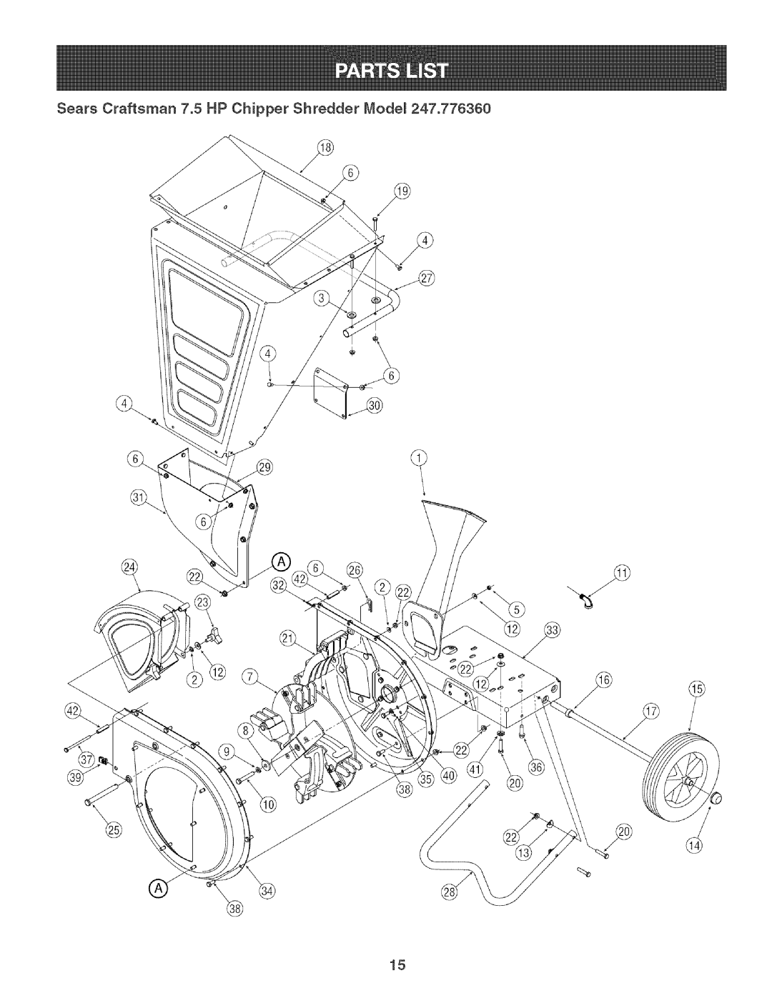 Craftsman 247.776360 manual Sears Craftsman 7.5 HP Chipper Shredder Mode 