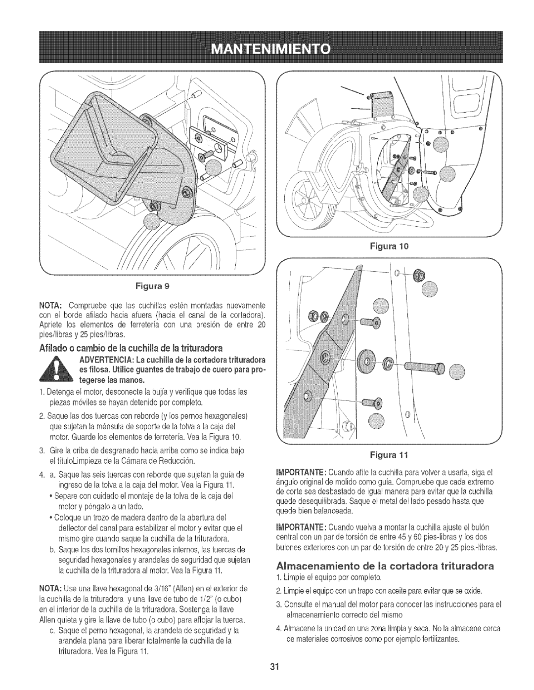 Craftsman 247.776360 manual Tegerse las manos 