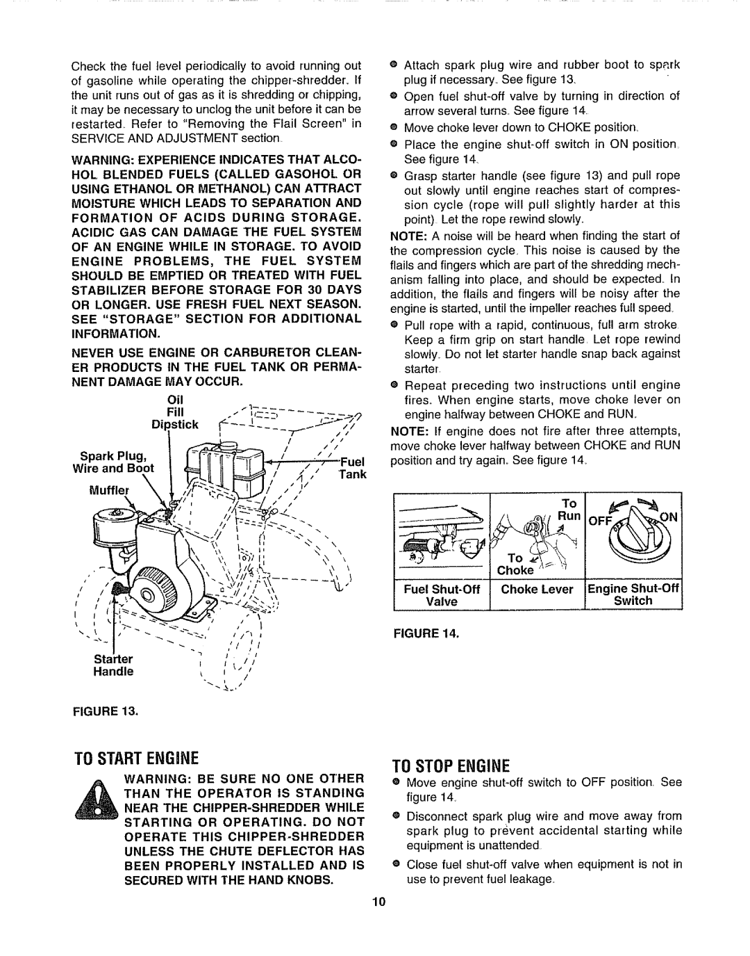 Craftsman 247.795861 owner manual To Startengine, To Stopengine 