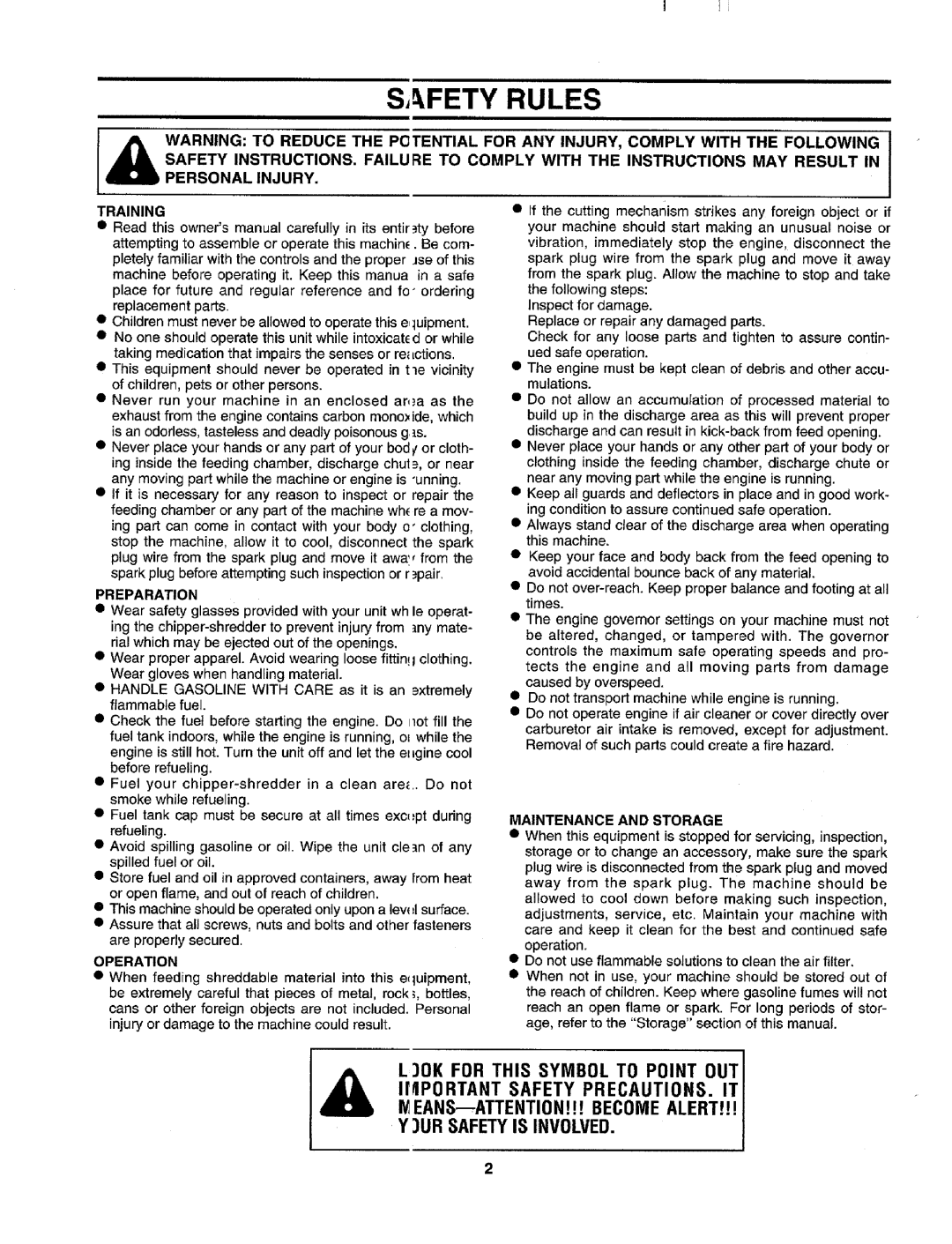 Craftsman 247.795950 manual Fety Rules, Preparation 