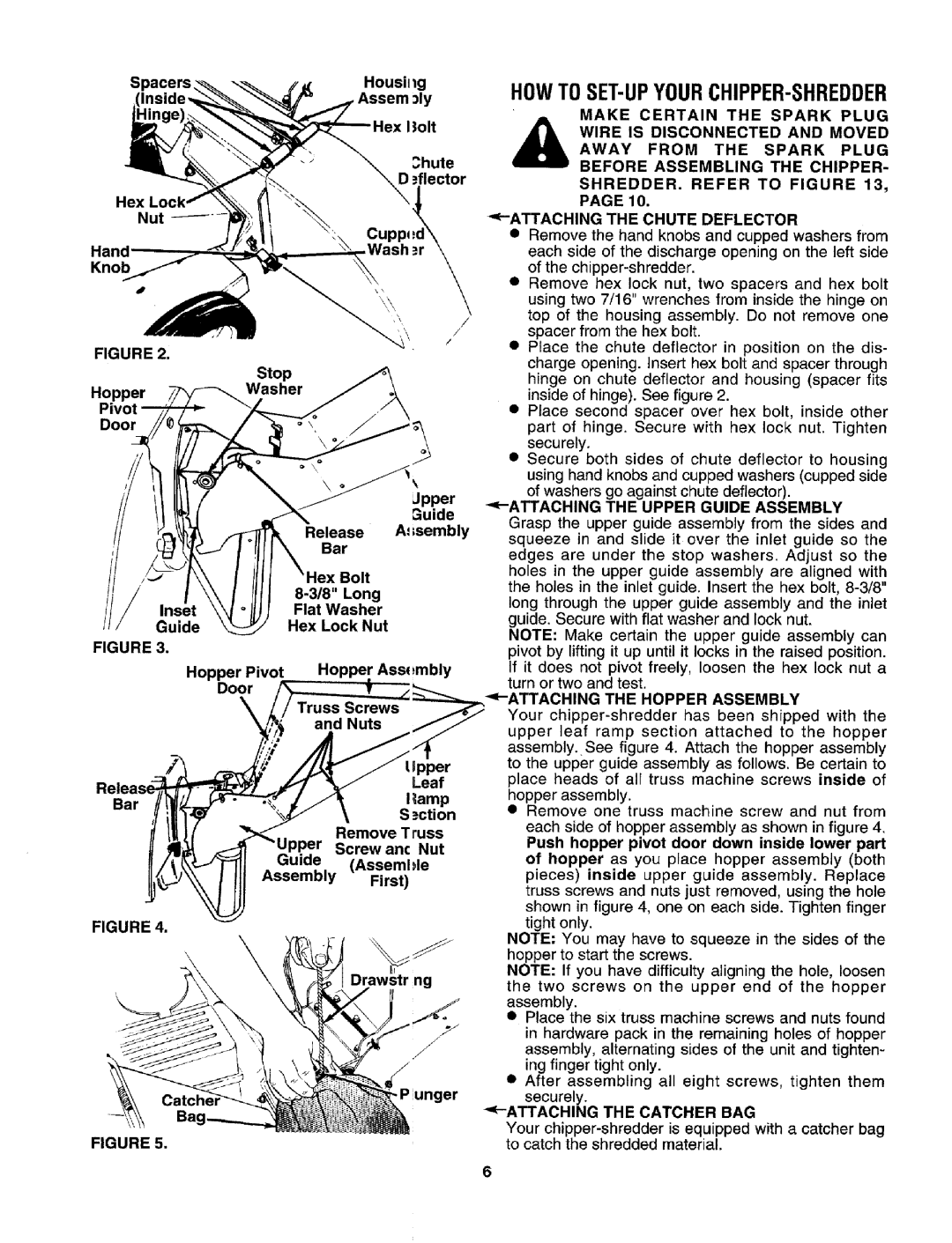 Craftsman 247.795950 manual Howtoset-Upyourchipper-Shredder, Knob, F, Guide, Hex Lock Nut, Plunger 