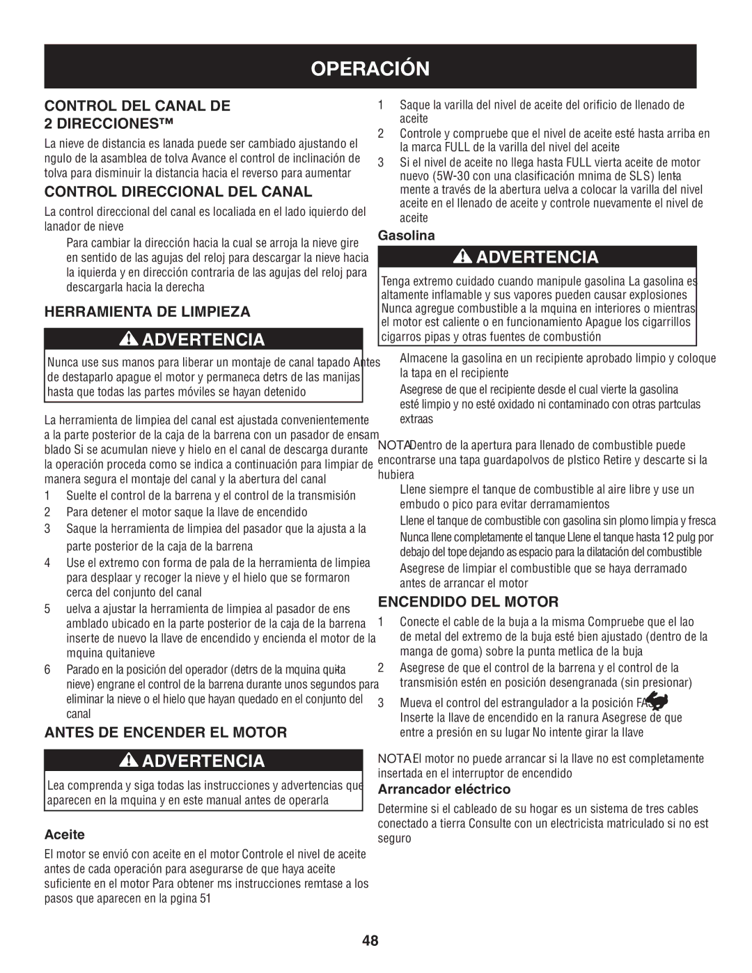 Craftsman 247.88045 manual Control del canal de 2 direcciones, Control direccional del canal, Herramienta de limpieza 