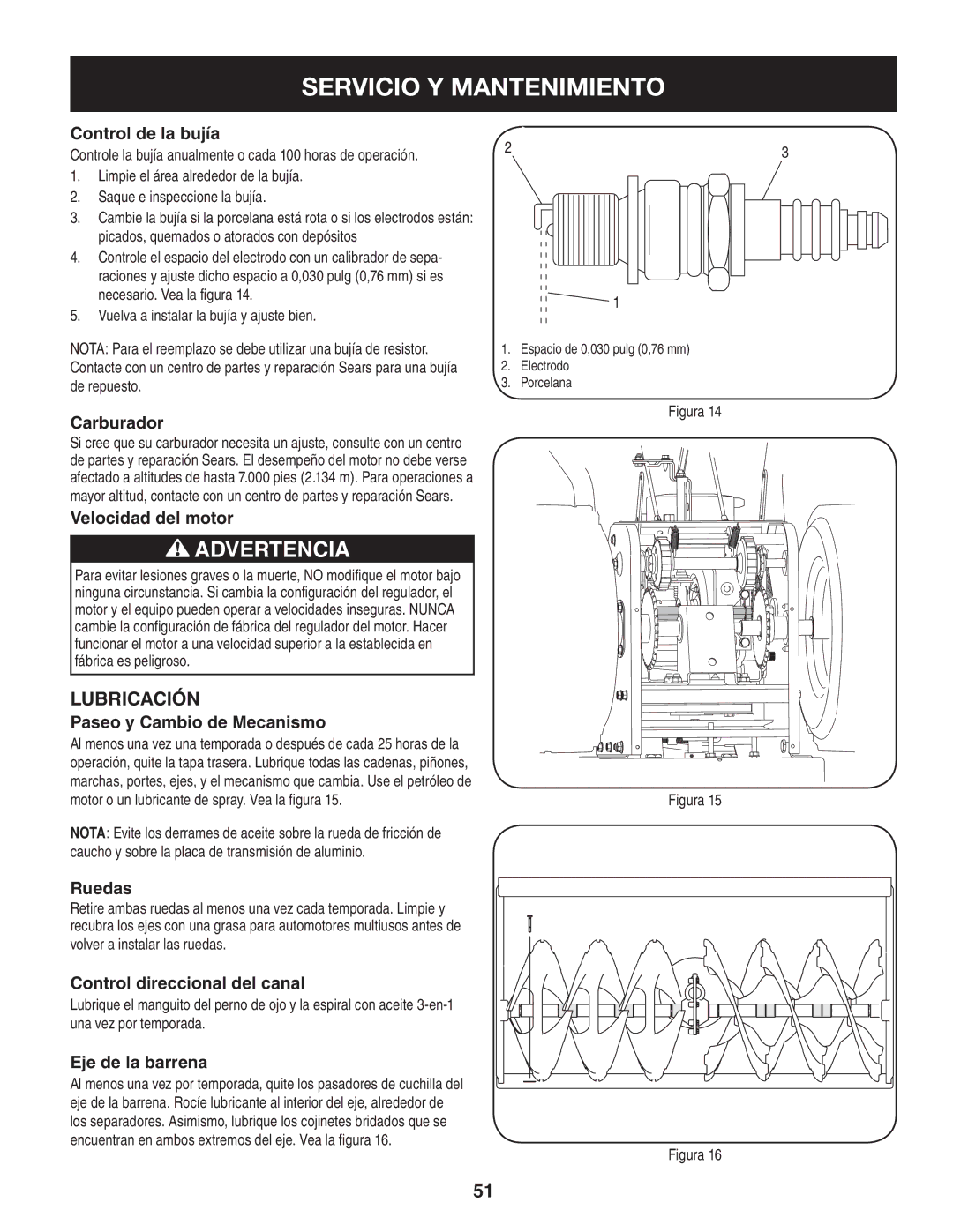 Craftsman 247.88045 manual Lubricación 