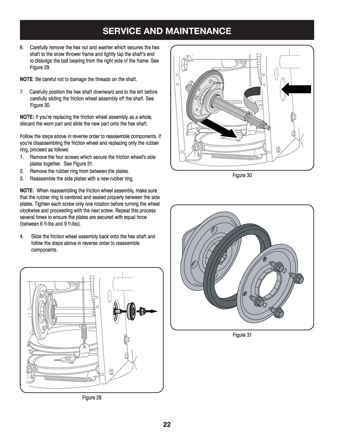 Craftsman 247.8819 operating instructions Service And Maintenance, Remove the rubber ring from between the plates 