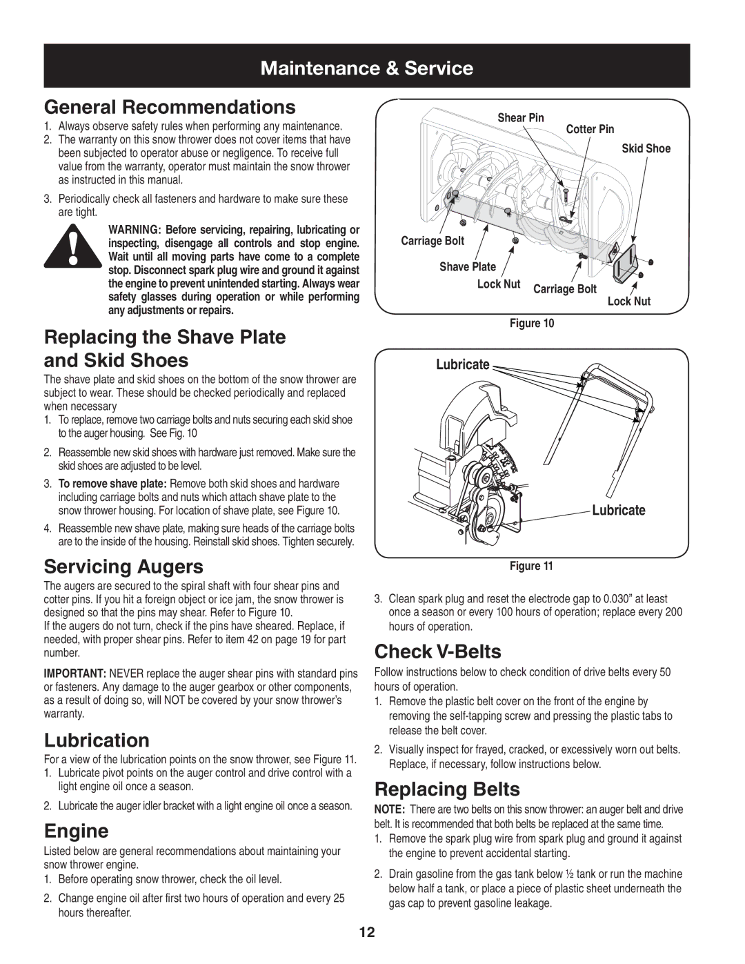 Craftsman 247.88455.1 operating instructions Maintenance & Service 