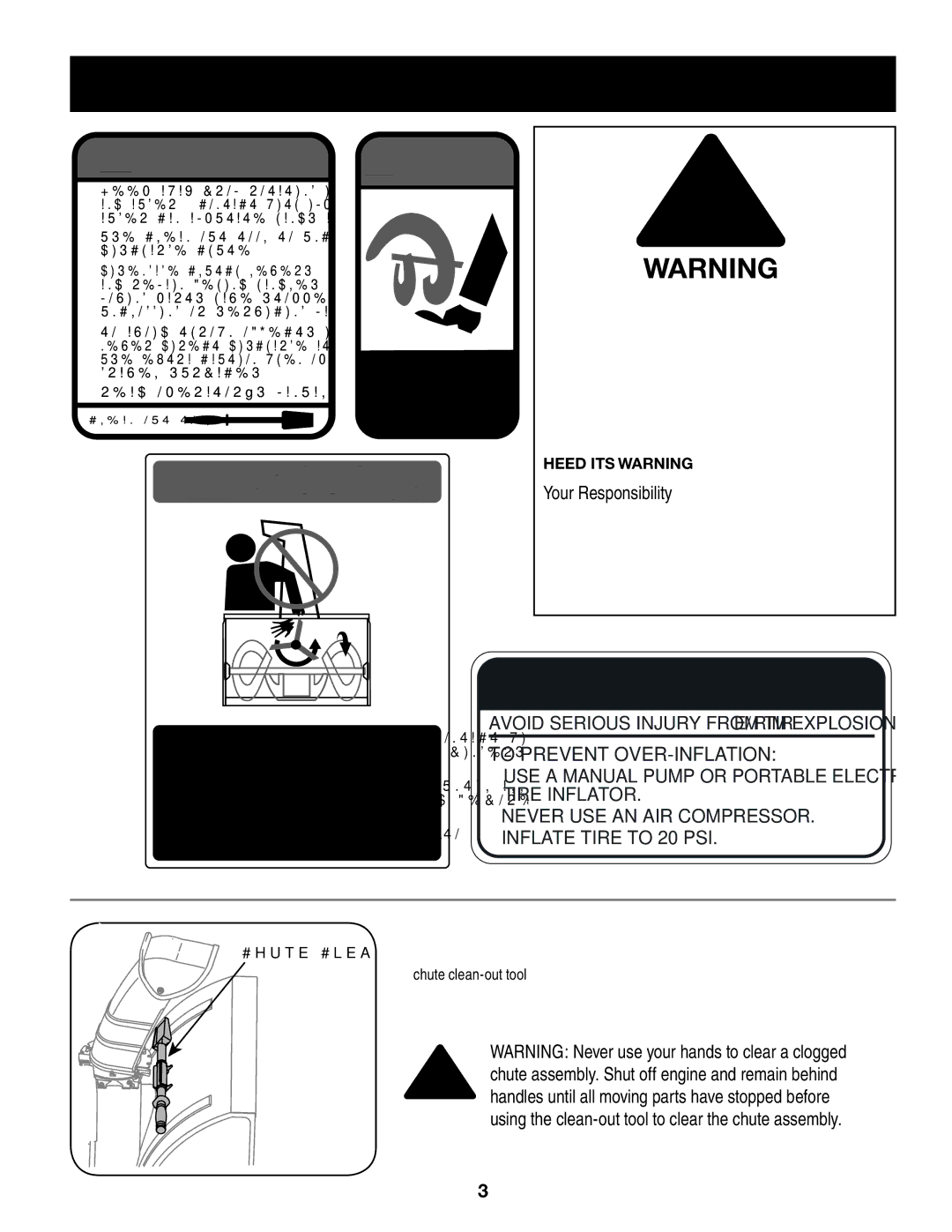 Craftsman 247.88455.1 operating instructions Safety Labels, Your Responsibility, Chine 