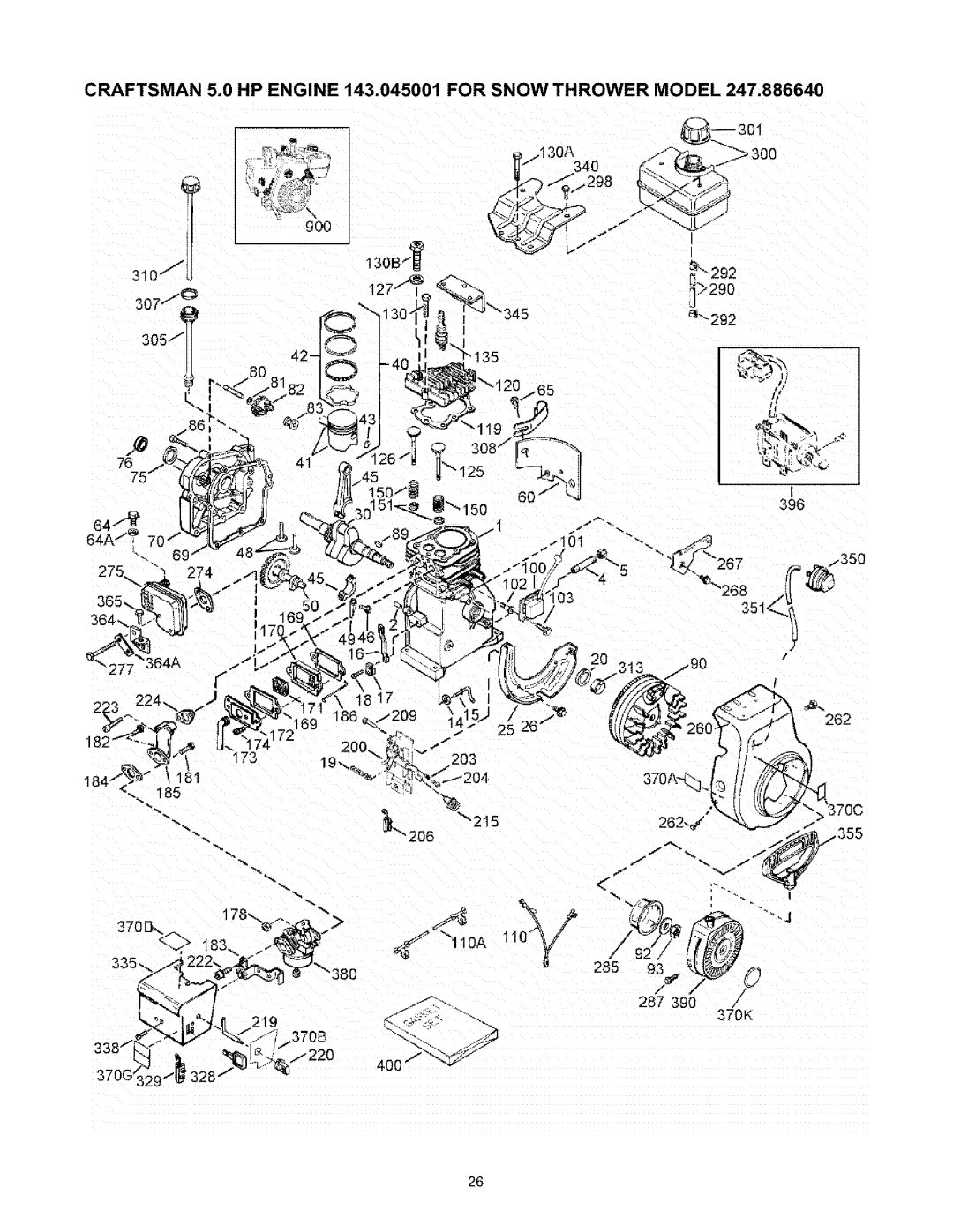 Craftsman 247.88664 owner manual 3ol, 370B 