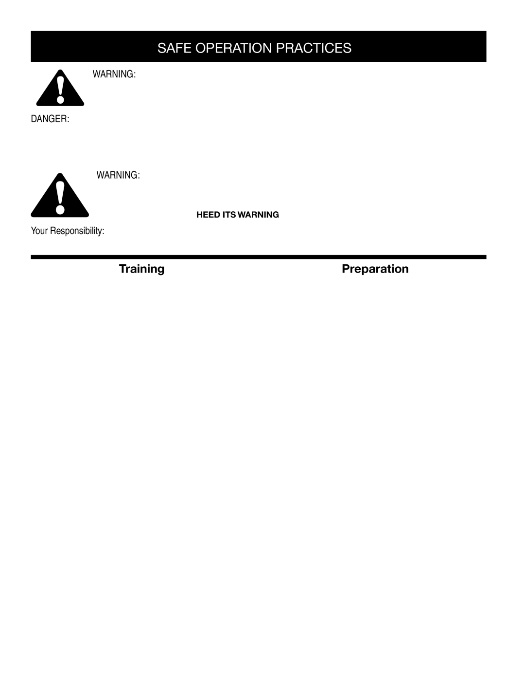 Craftsman 247.8879 manual Safe Operation Practices, Training 