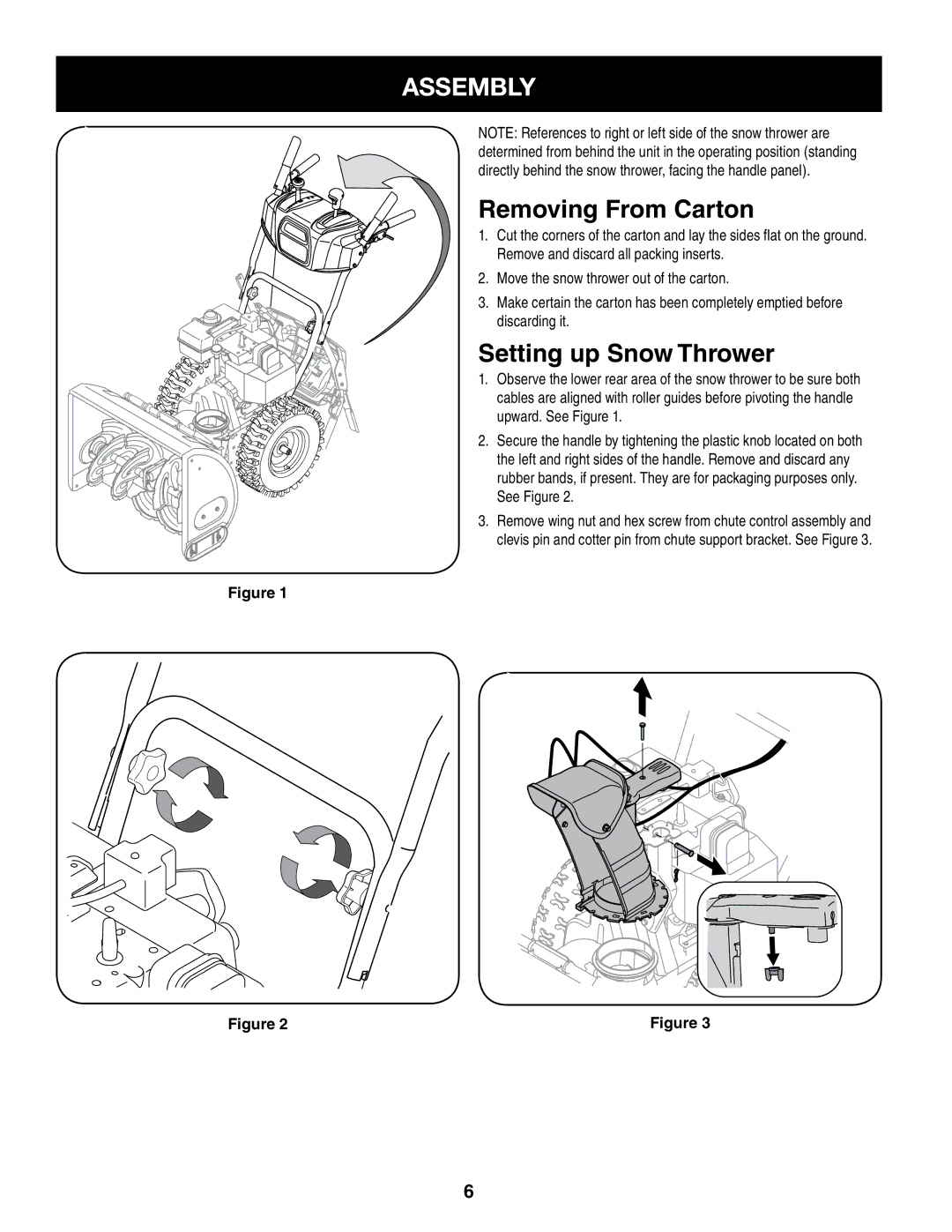 Craftsman 247.8879 manual Assembly, Removing From Carton 