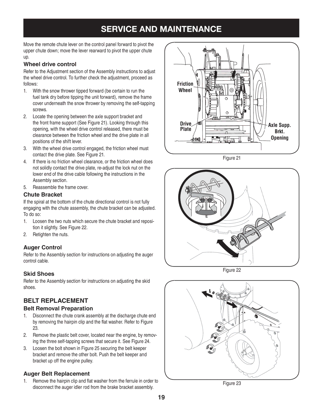 Craftsman 247.88833 manual Belt replacement 