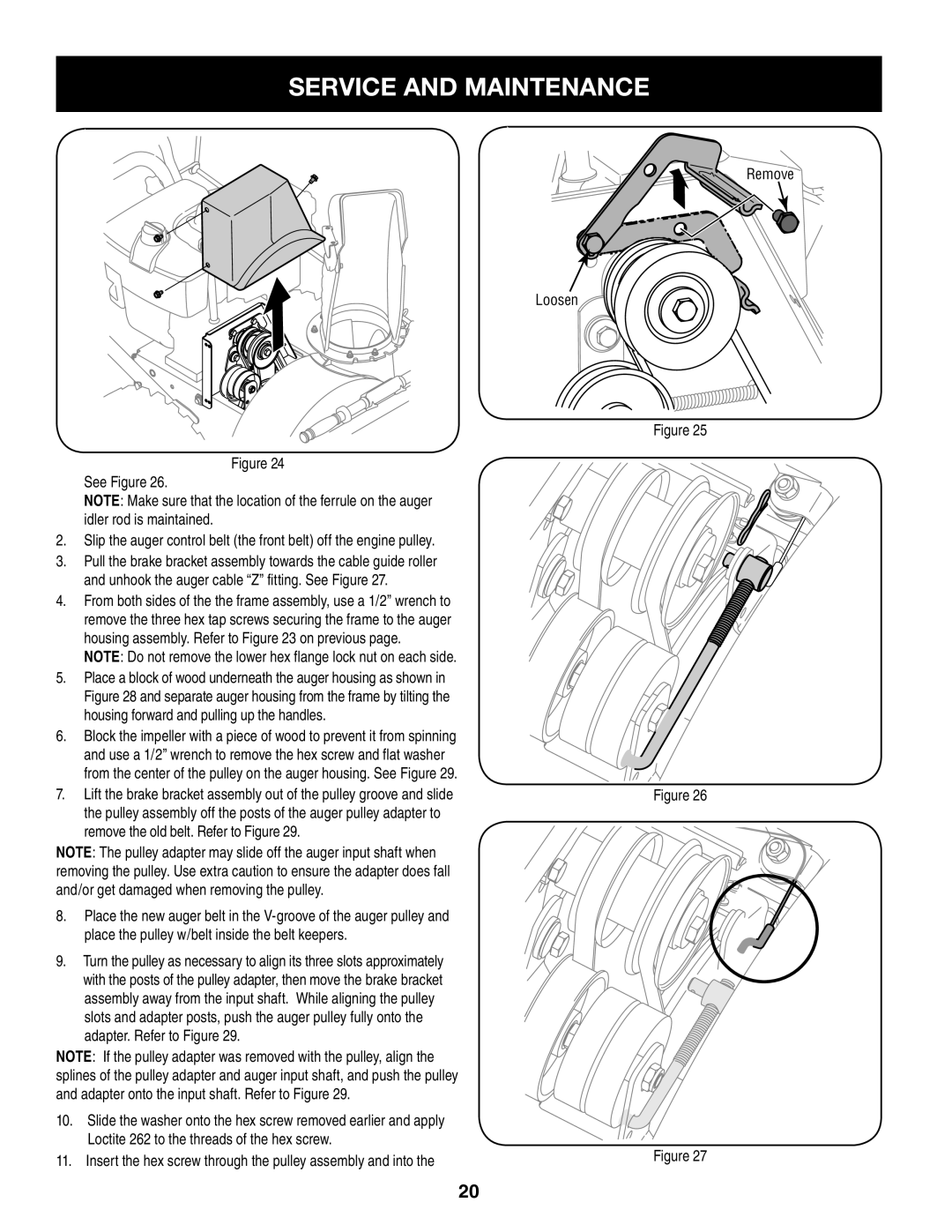 Craftsman 247.88833 manual Service and Maintenance 