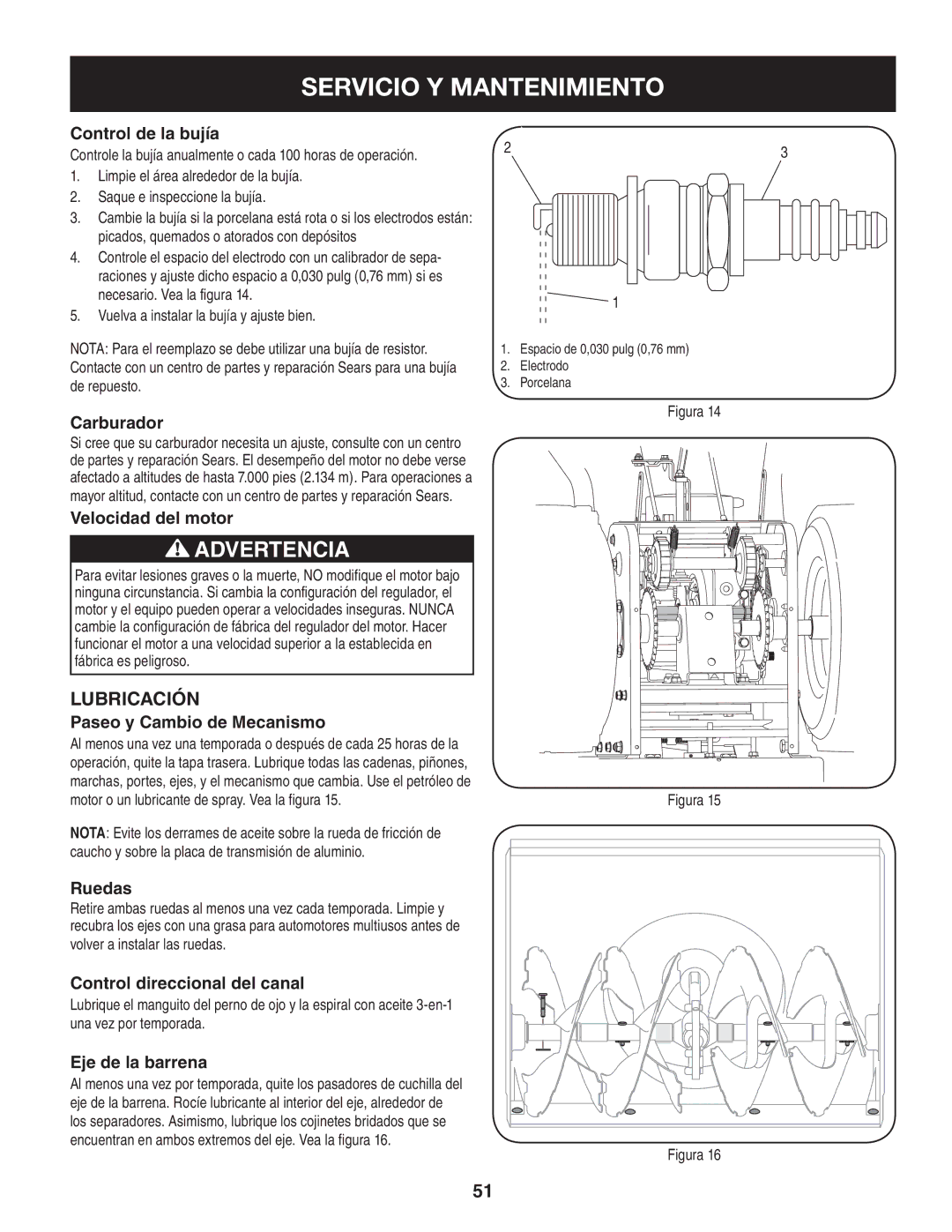 Craftsman 247.88833 manual Lubricación 