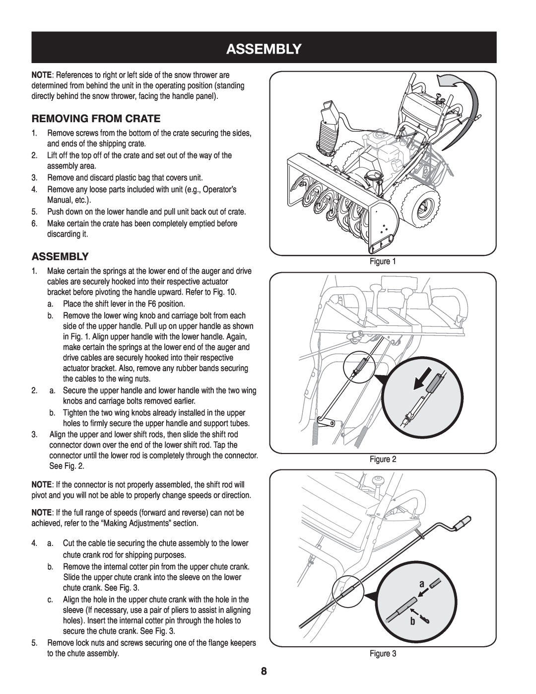 Craftsman 247.88845 manual Assembly, Removing From Crate, assembly 