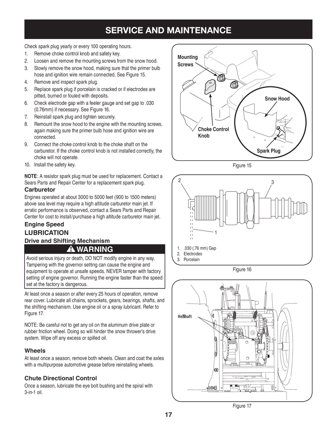 Craftsman 247.88845 manual Lubrication 