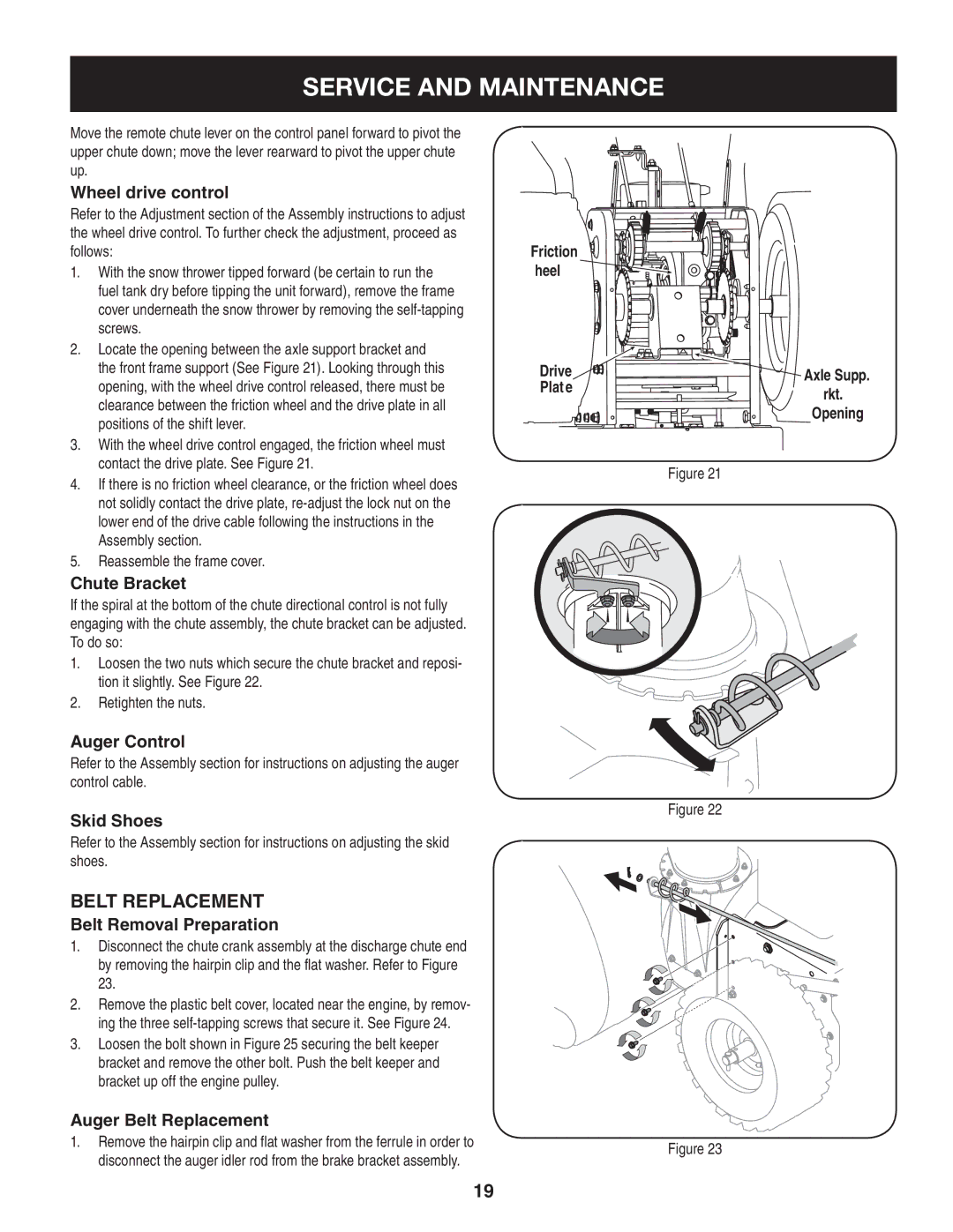 Craftsman 247.88845 manual Belt replacement 