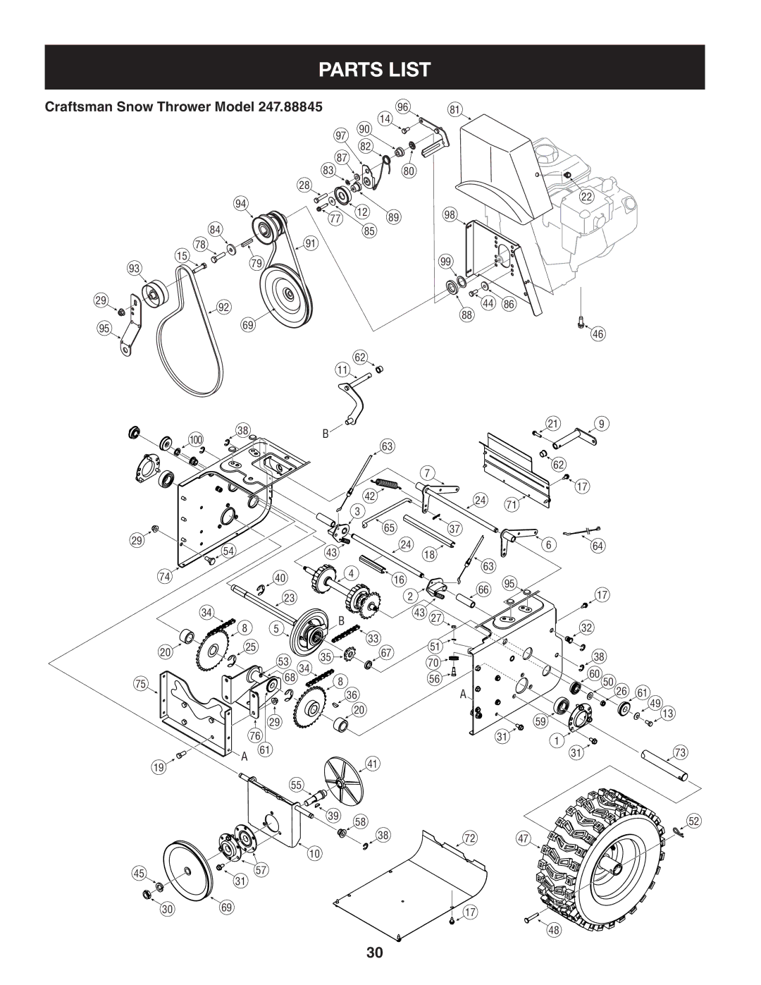 Craftsman 247.88845 manual Craftsman Snow Thrower Model 