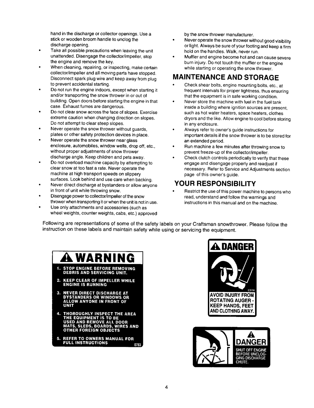 Craftsman 247.88851 owner manual Kwarning 