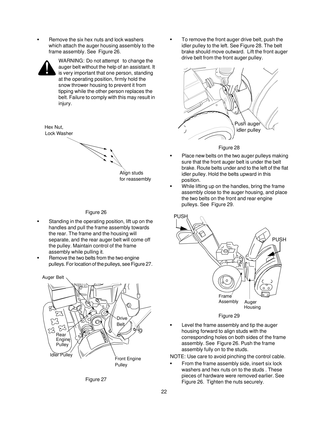 Craftsman 247.88853 owner manual Push, Hex Nut Lock Washer 