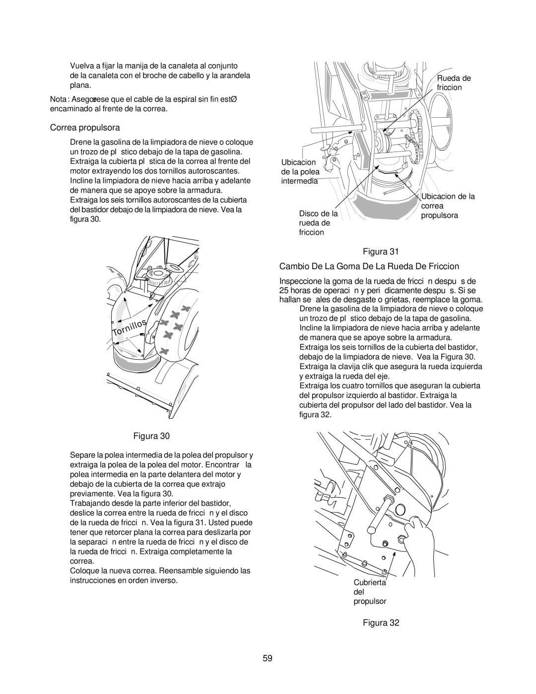 Craftsman 247.88853 owner manual Correa propulsora, Cubrierta del propulsor 