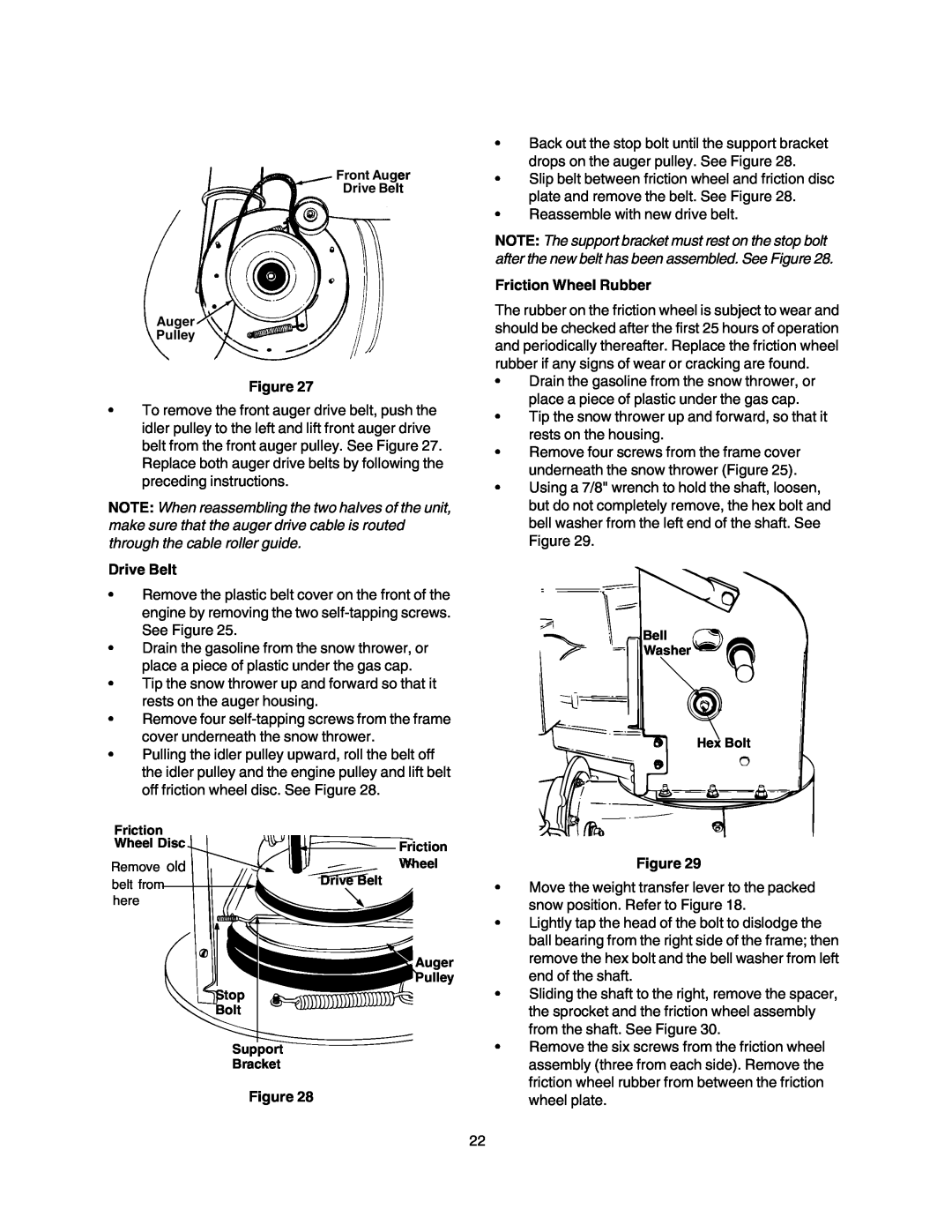 Craftsman 247.88855 owner manual Drive Belt, Friction Wheel Rubber 