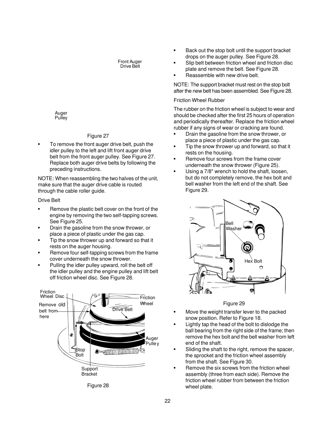 Craftsman 247.88855 owner manual Drive Belt, Friction Wheel Rubber 