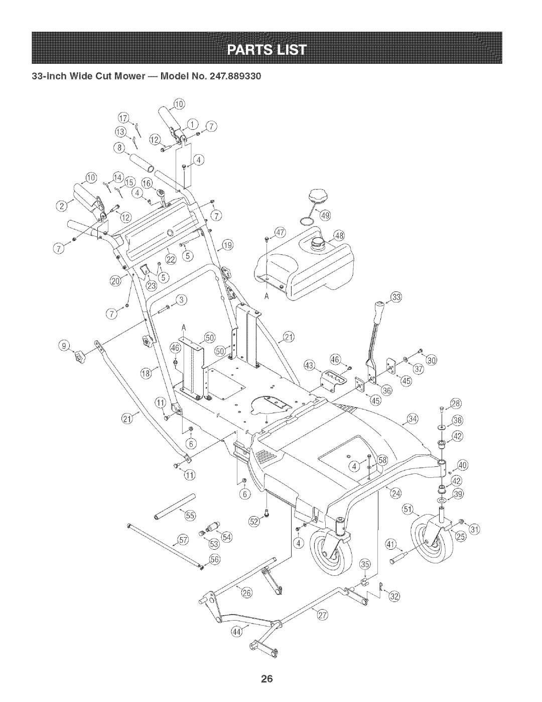 Craftsman 247.88933 manual Inch Wide Cut Mower- Modem No 