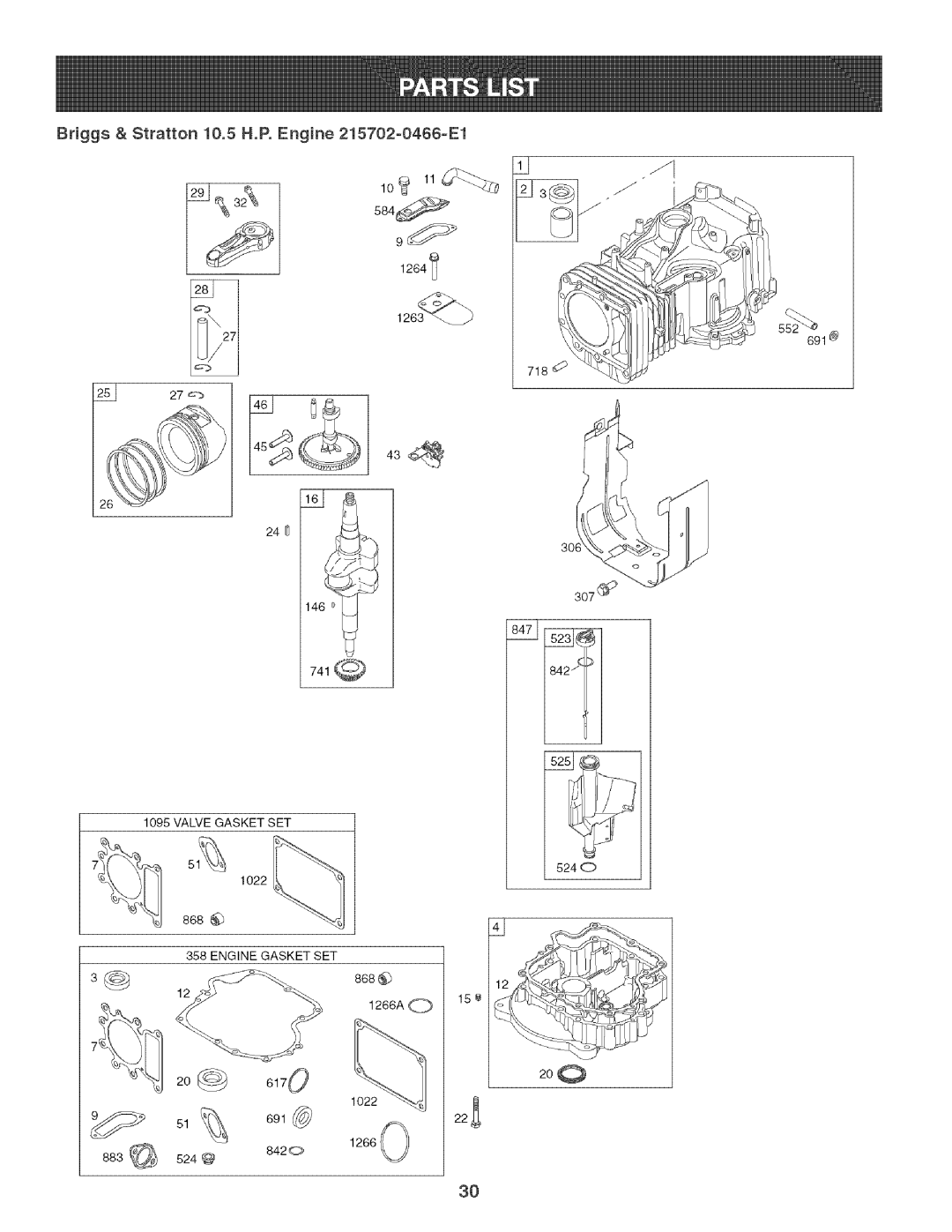 Craftsman 247.88933 manual 2oO, Briggs & Stratton 10.5 H.P. Engine 215702-0466-E1, 868 