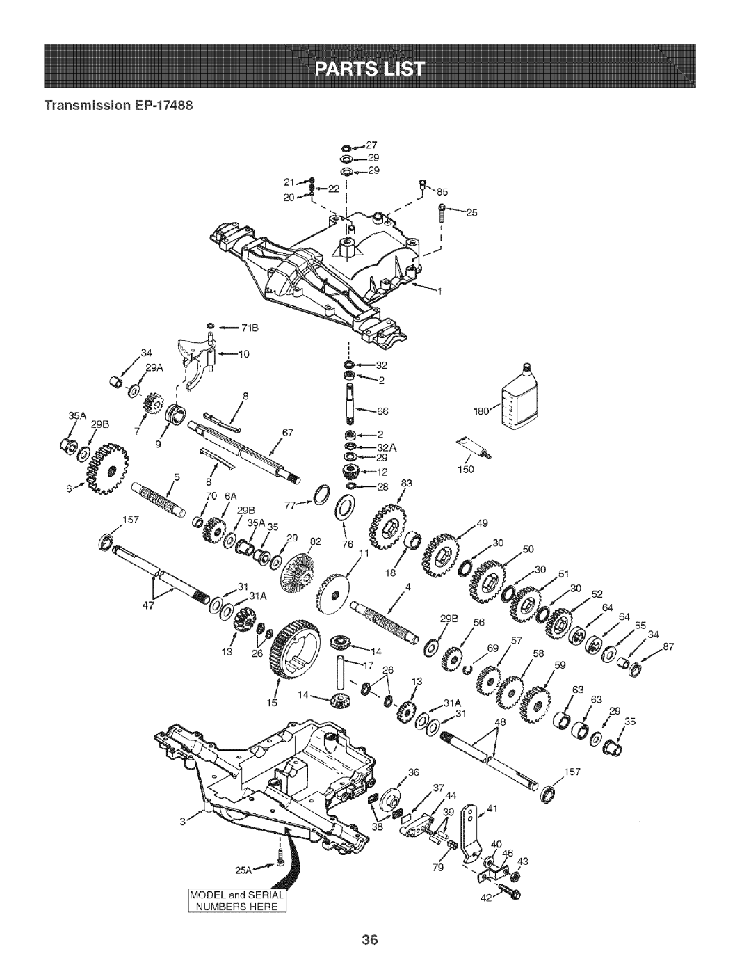 Craftsman 247.88933 manual Transmission EP-17488 