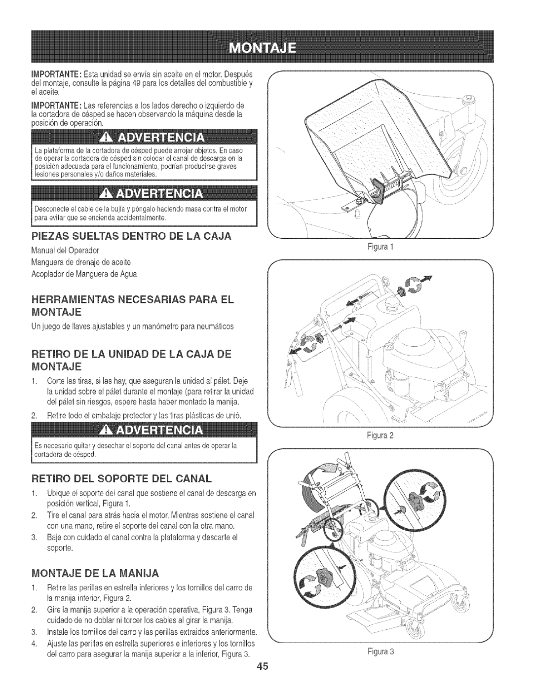 Craftsman 247.88933 manual Piezas Sueltas Dentro DE LA Caja, Herramientas Necesarias Para EL Montaje, Montaje DE LA Manija 