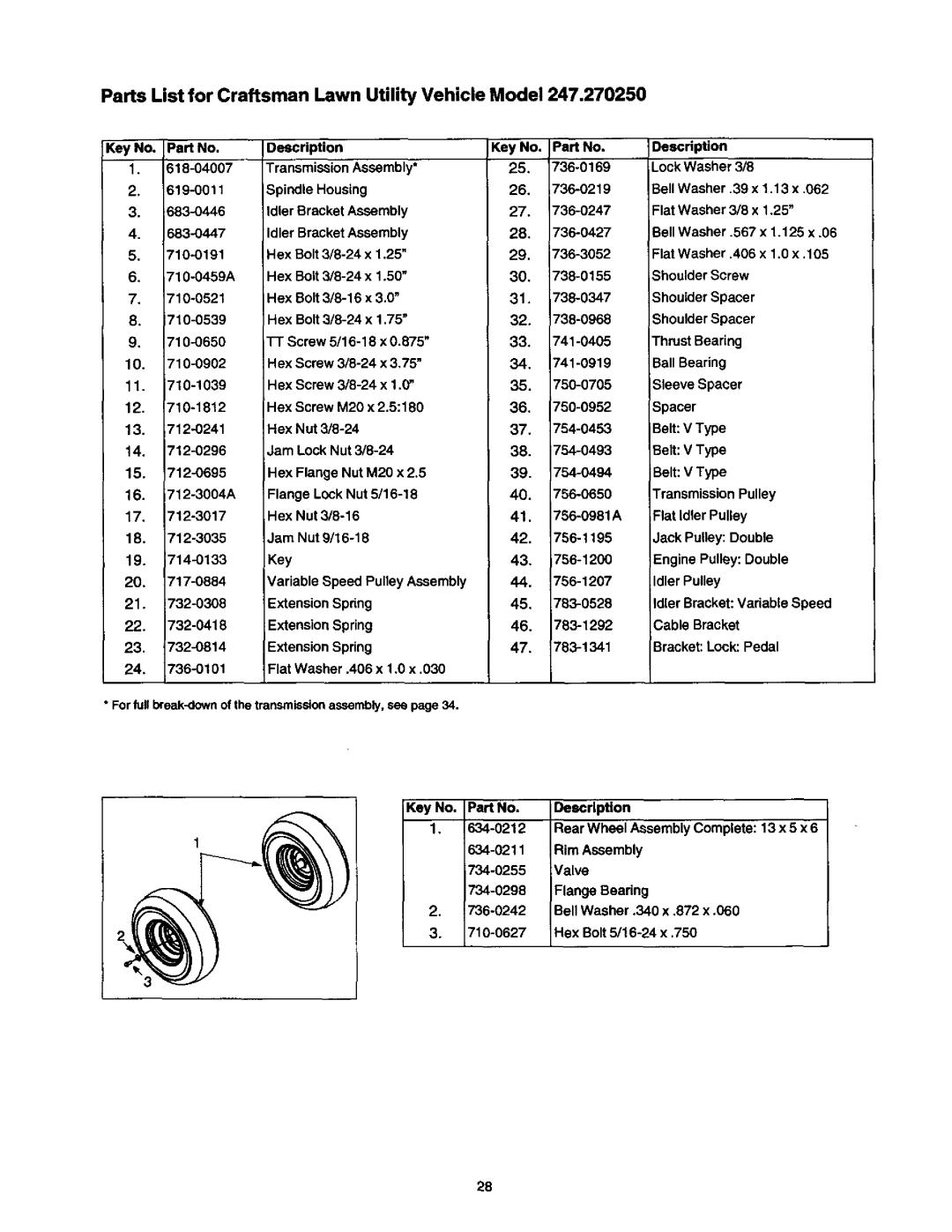 Craftsman 247, 270, 250 owner manual 710-0902 